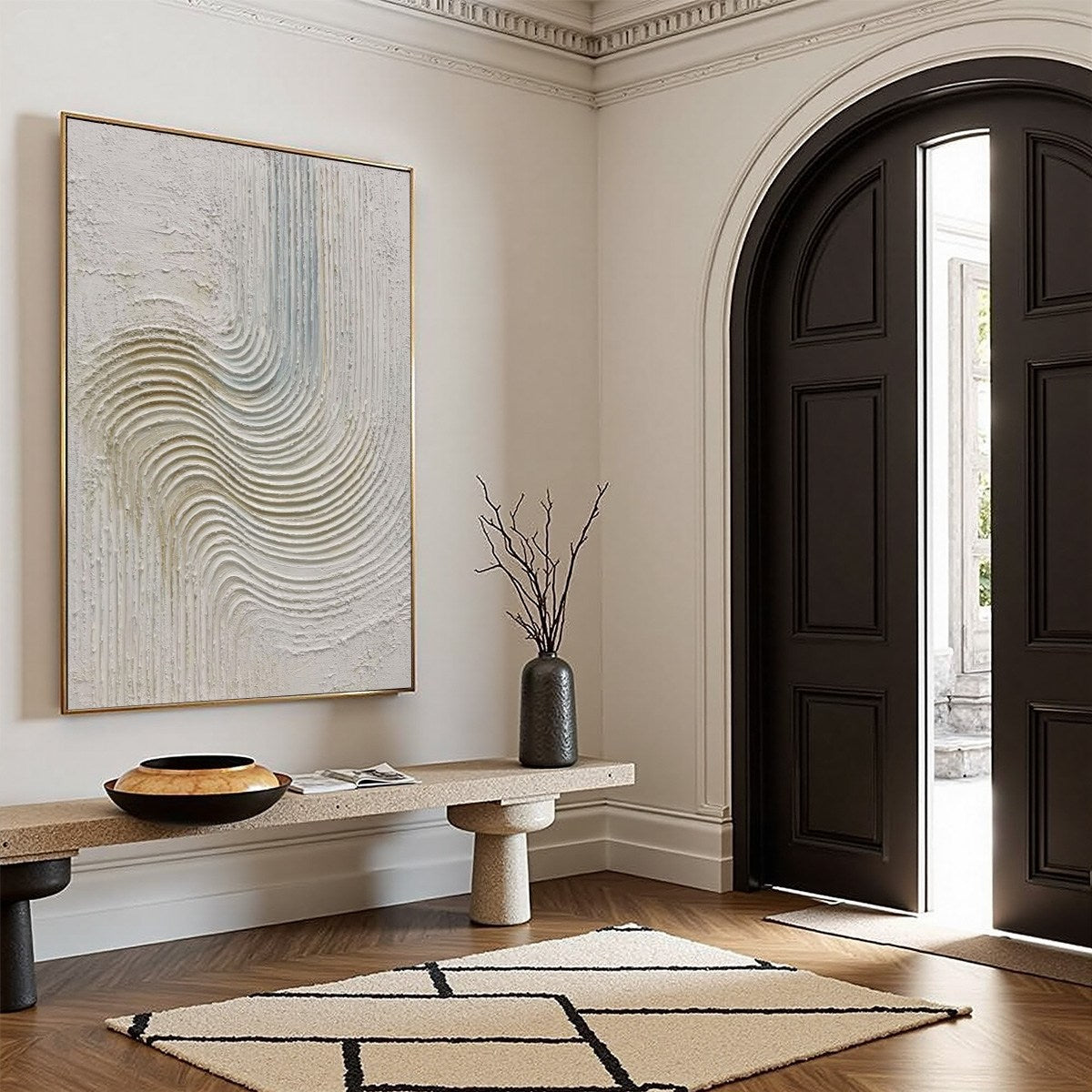 SILENT FREQUENCY: Textured Wabi Sabi Minimalist Abstract Wall Art - Image 8