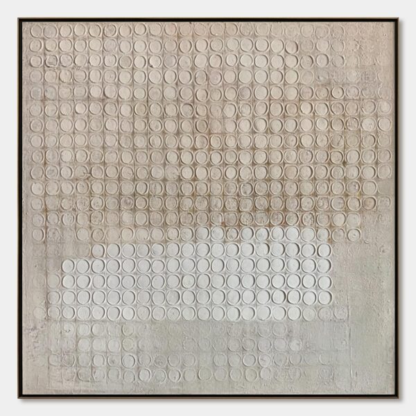 SILENT RHYTHM: Textured Wabi Sabi Abstract Painting in Neutral Tones