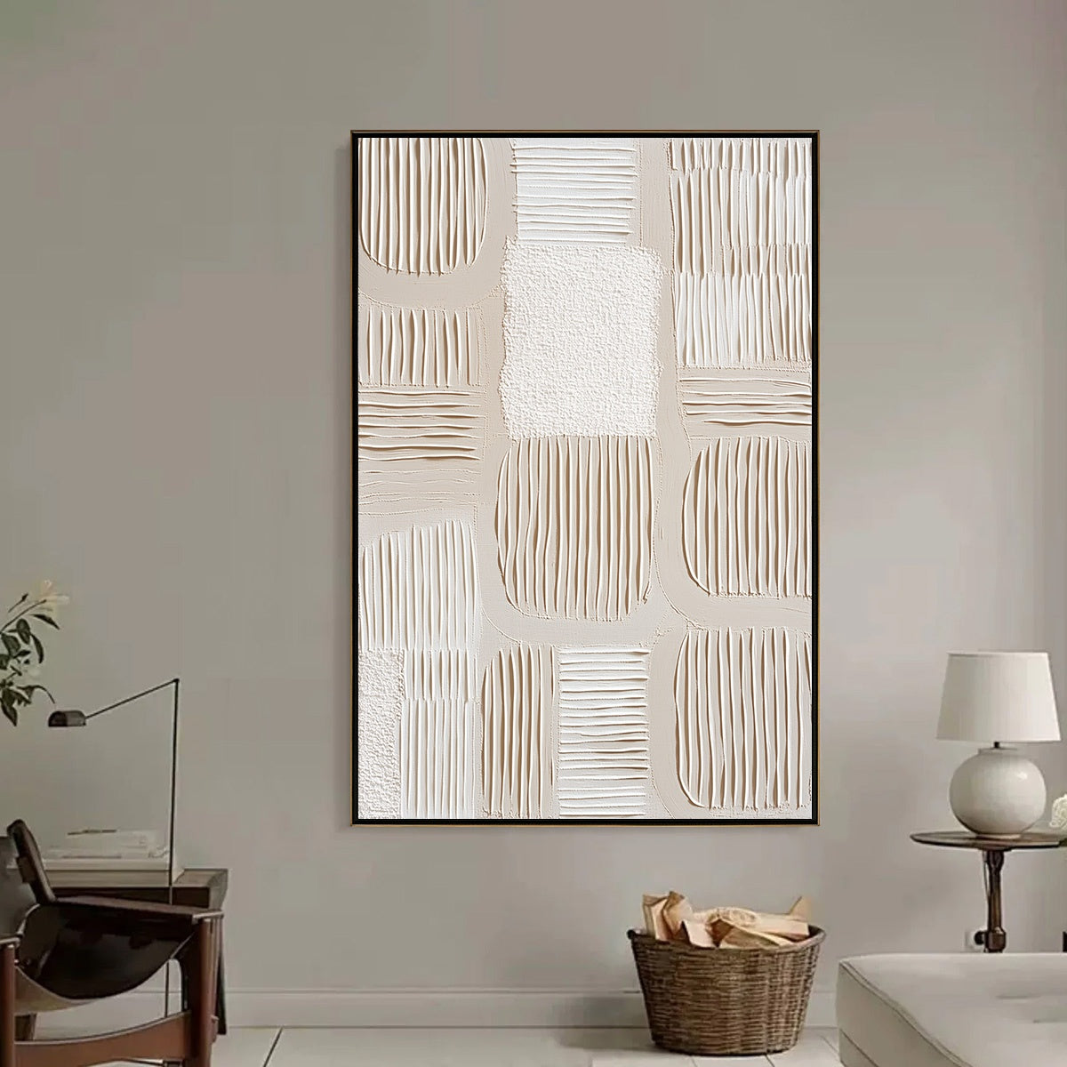 SILENT RHYTHMS: Textured Wabi Sabi Abstract Painting - Image 6