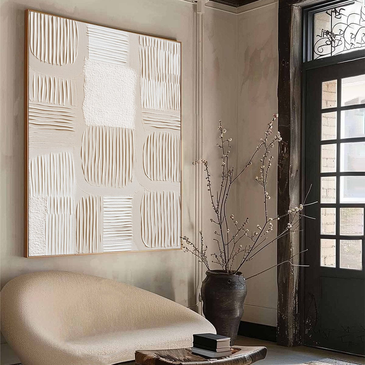 SILENT RHYTHMS: Textured Wabi Sabi Abstract Painting - Image 8