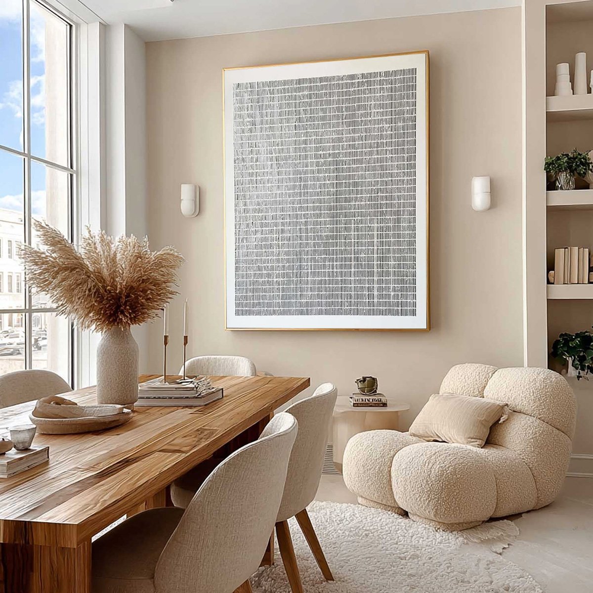 SILVER LININGS: Textured Minimalist Abstract Oil Painting - Image 4