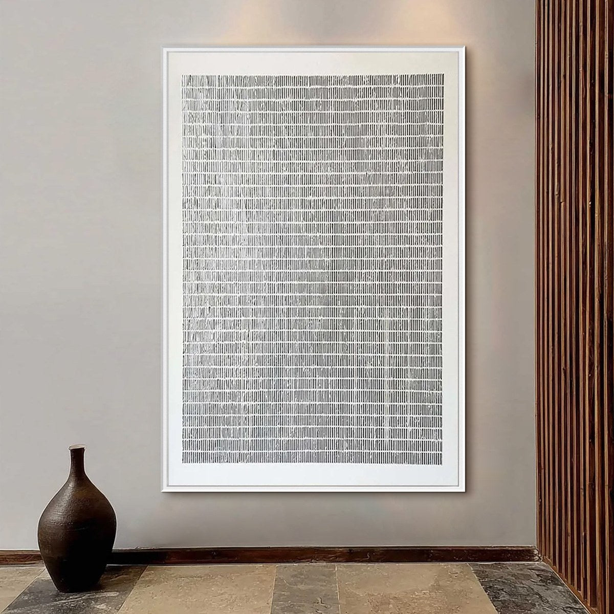 SILVER LININGS: Textured Minimalist Abstract Oil Painting - Image 2