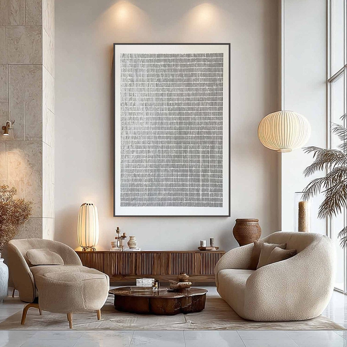 SILVER LININGS: Textured Minimalist Abstract Oil Painting - Image 6