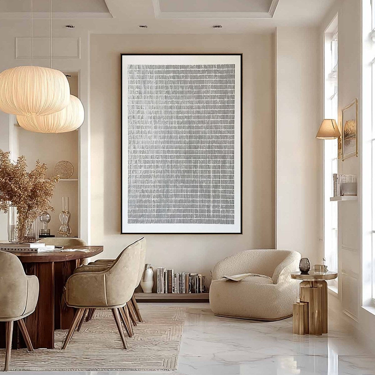 SILVER LININGS: Textured Minimalist Abstract Oil Painting - Image 8