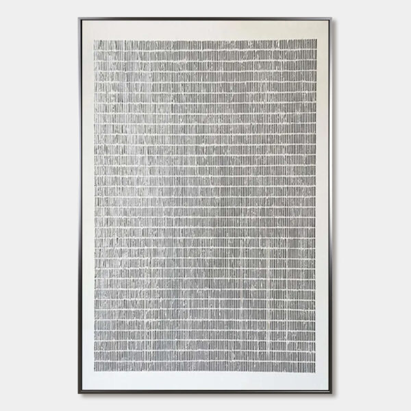 SILVER LININGS: Textured Minimalist Abstract Oil Painting