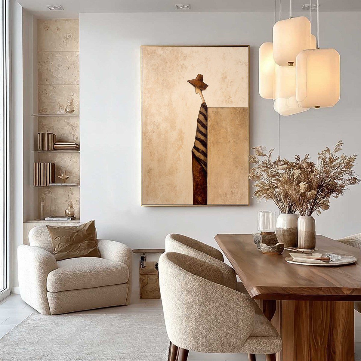 SOLITUDE: Minimalist Figurative Painting in Earthy Tones - Image 4