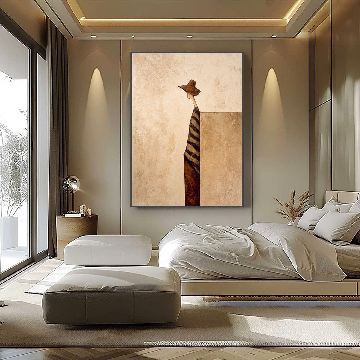 SOLITUDE: Minimalist Figurative Painting in Earthy Tones - Image 6