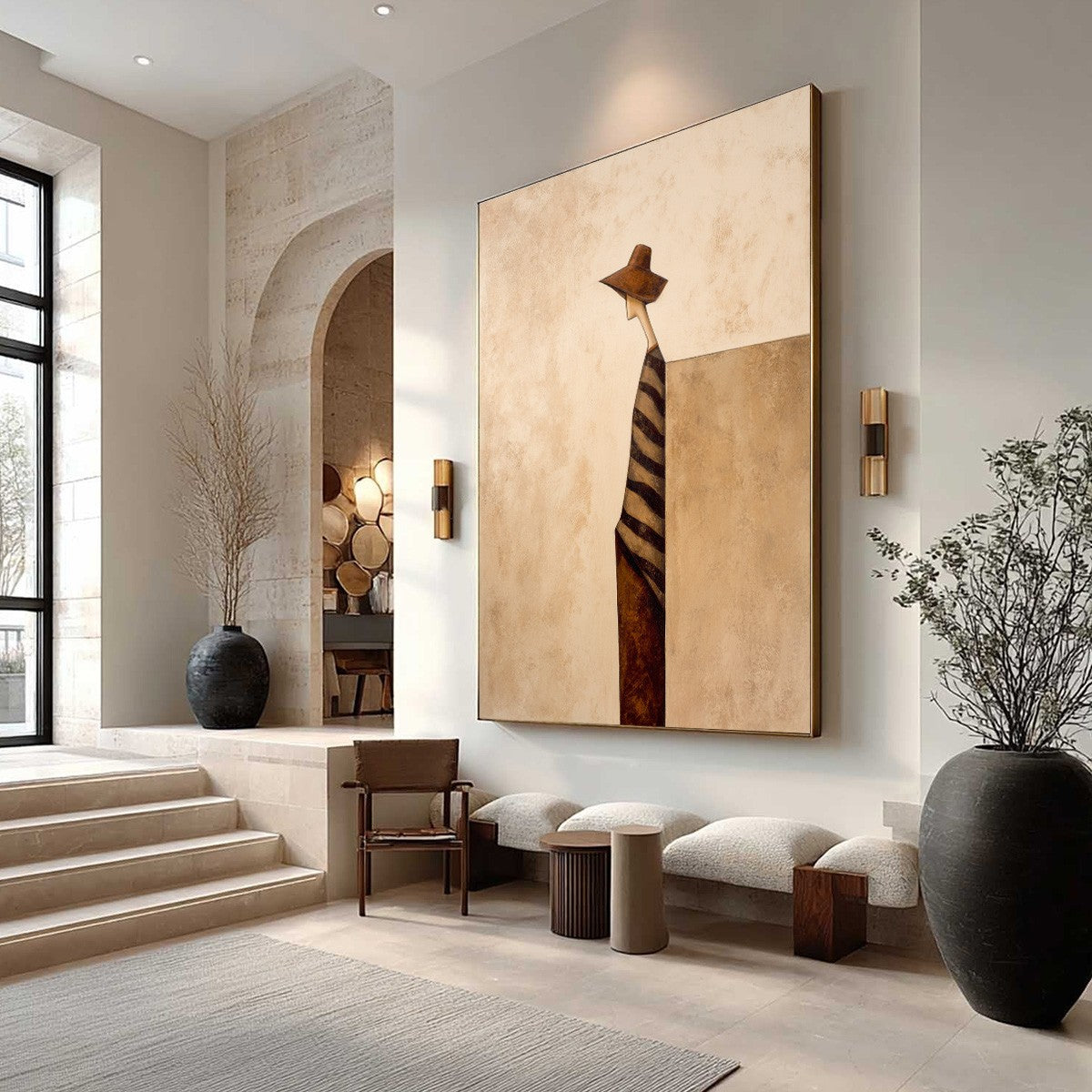 SOLITUDE: Minimalist Figurative Painting in Earthy Tones - Image 7