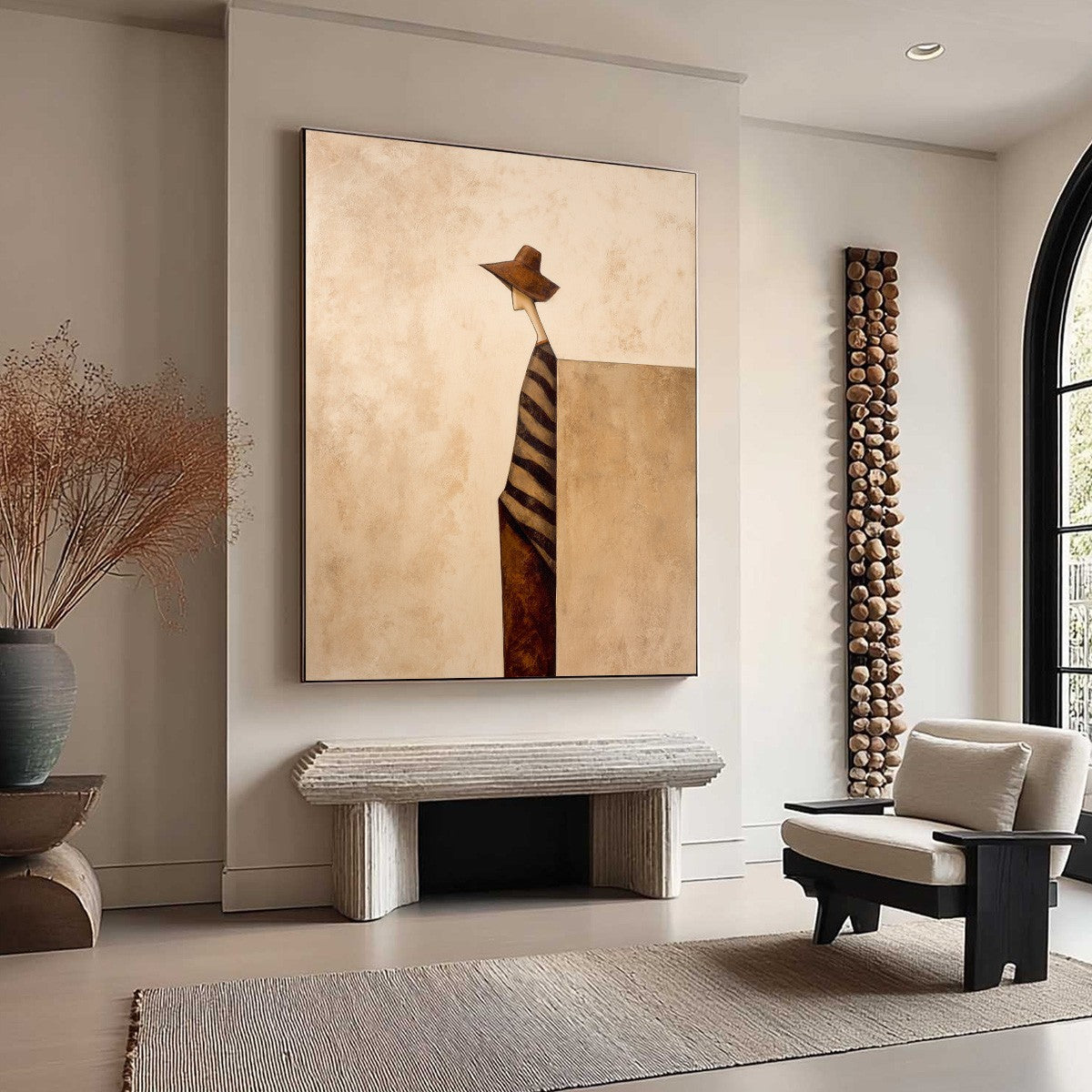 SOLITUDE: Minimalist Figurative Painting in Earthy Tones - Image 8