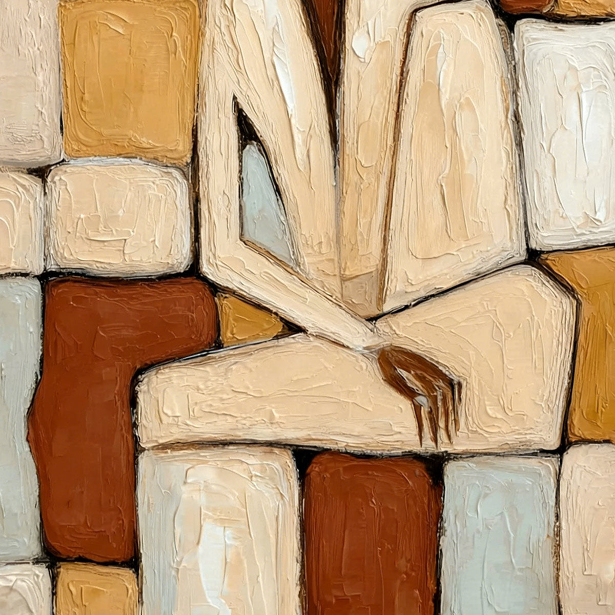 SOLITUDE: Textured Abstract Figurative Painting in Earth Tones - Image 5