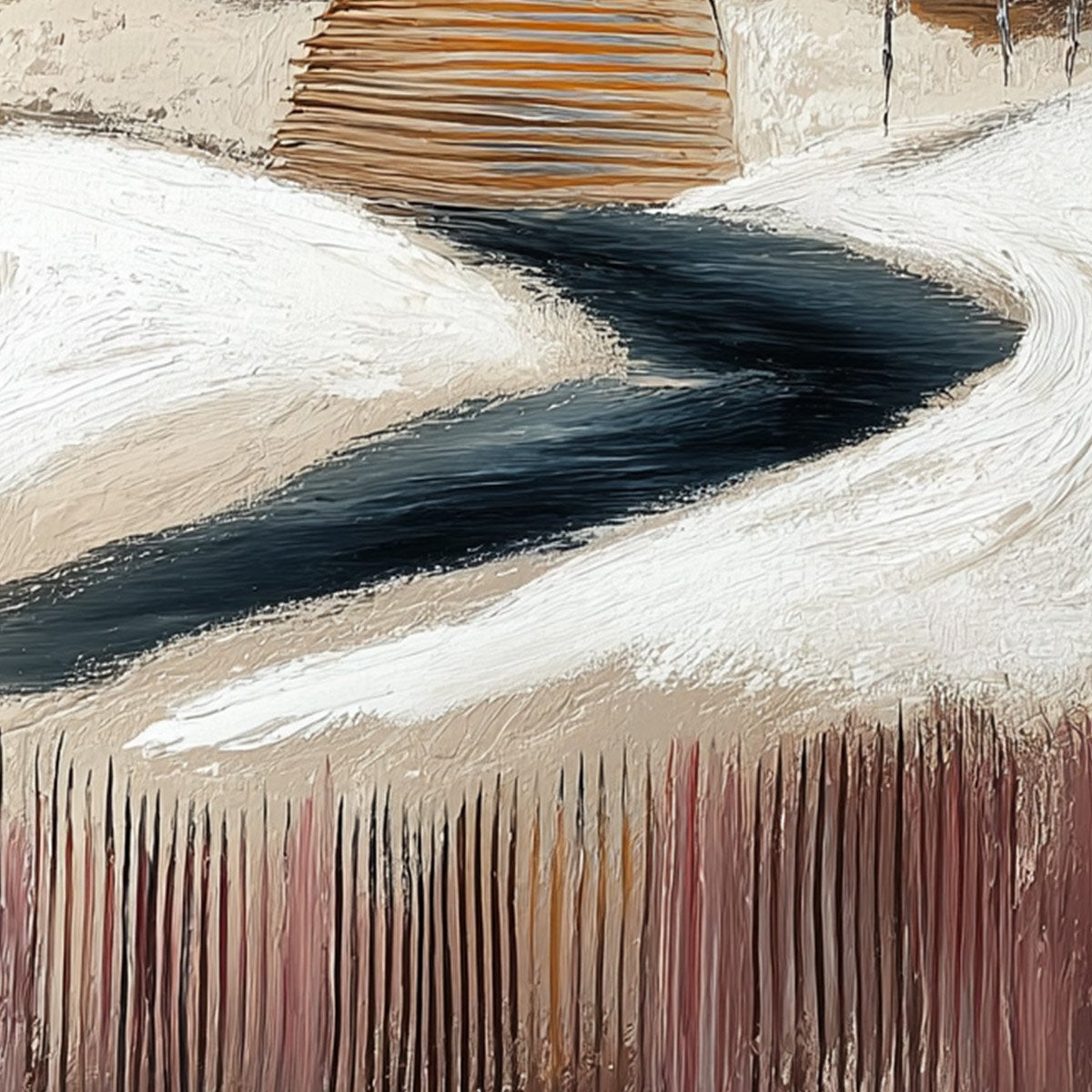 SOLITUDE: Textured Figurative Painting of a Woman in a Winterscape - Image 5