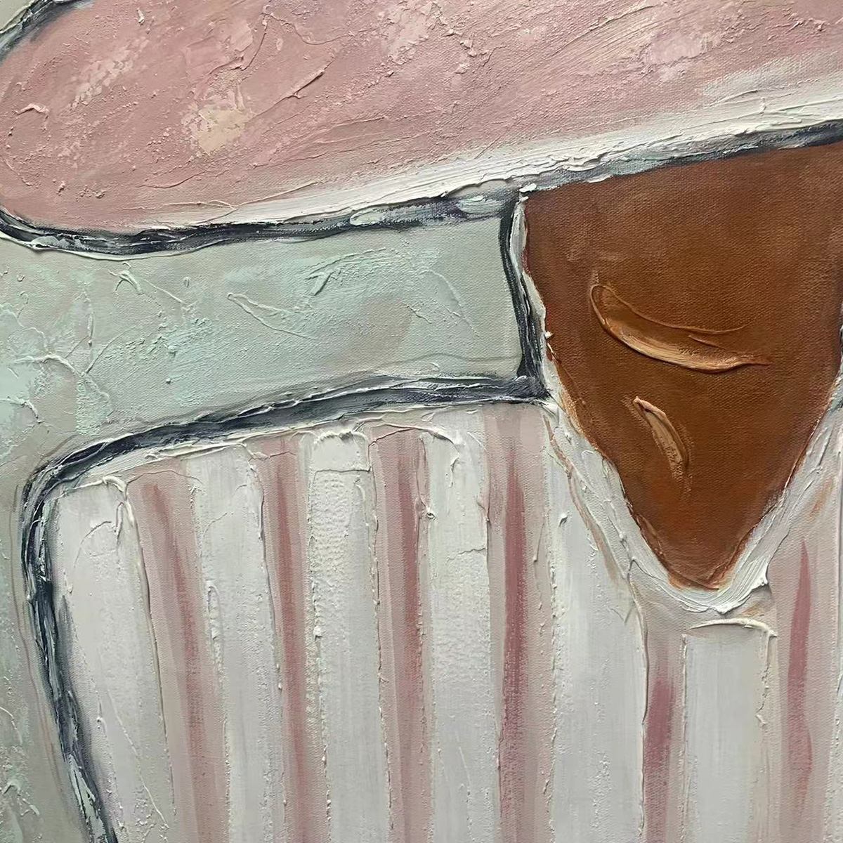 SOMBRERO DUET: Textured Figurative Portrait Diptych - Image 8