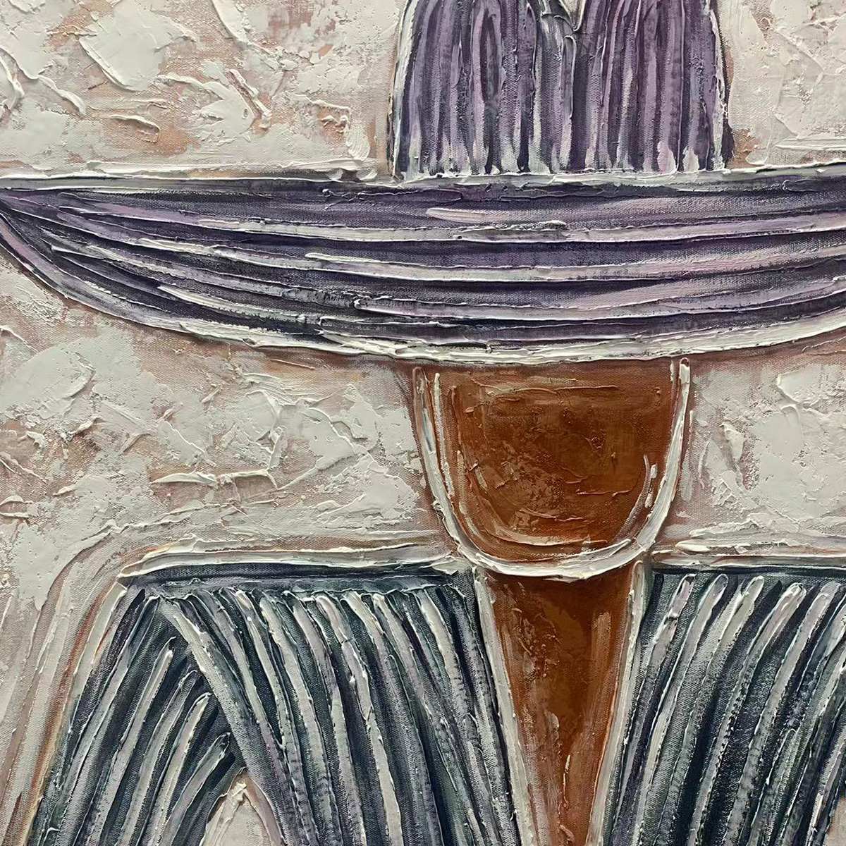 SOMBRERO DUET: Textured Figurative Portrait Diptych - Image 5