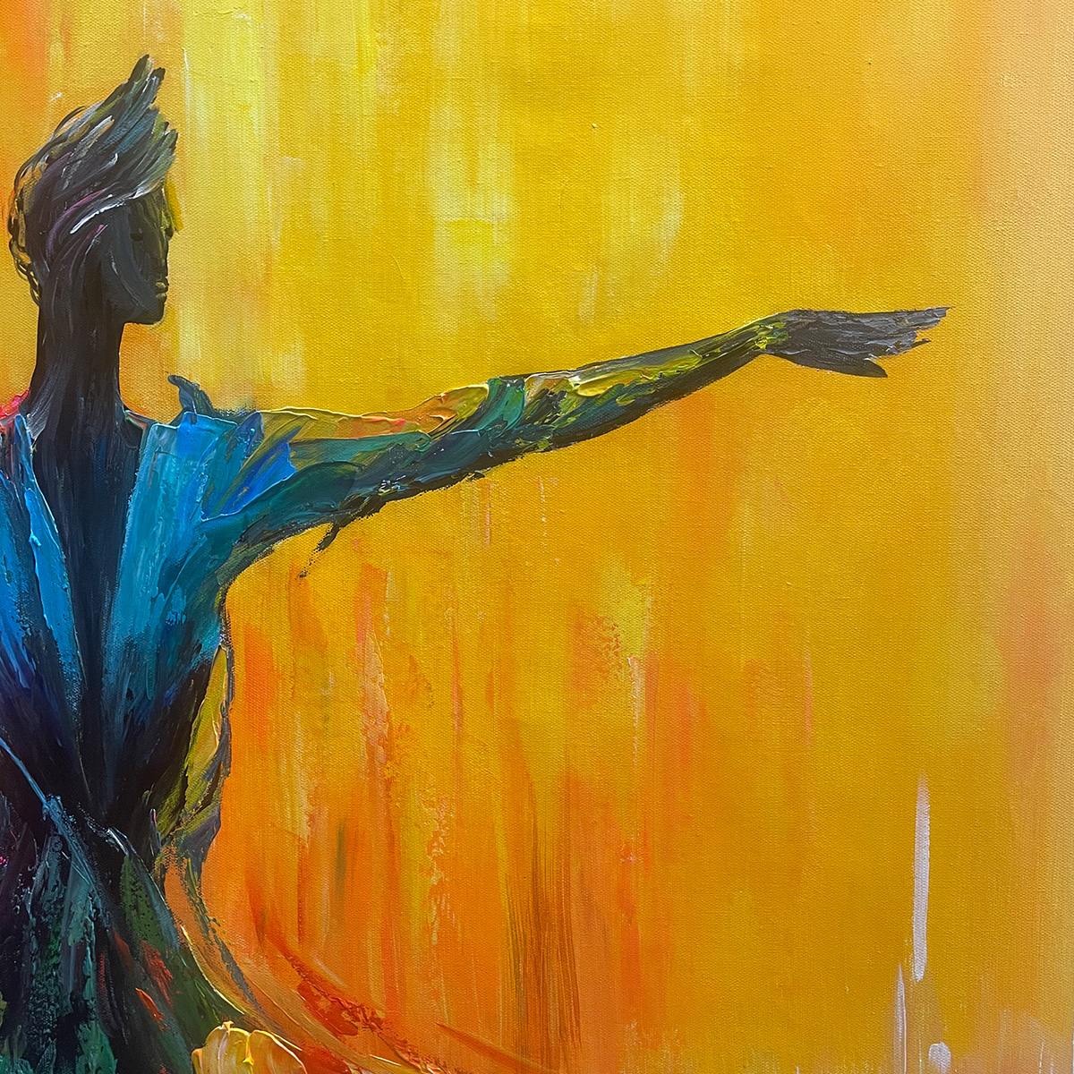 SOULFLIGHT: Textured Impasto Figurative Oil Painting of Dancer - Image 3