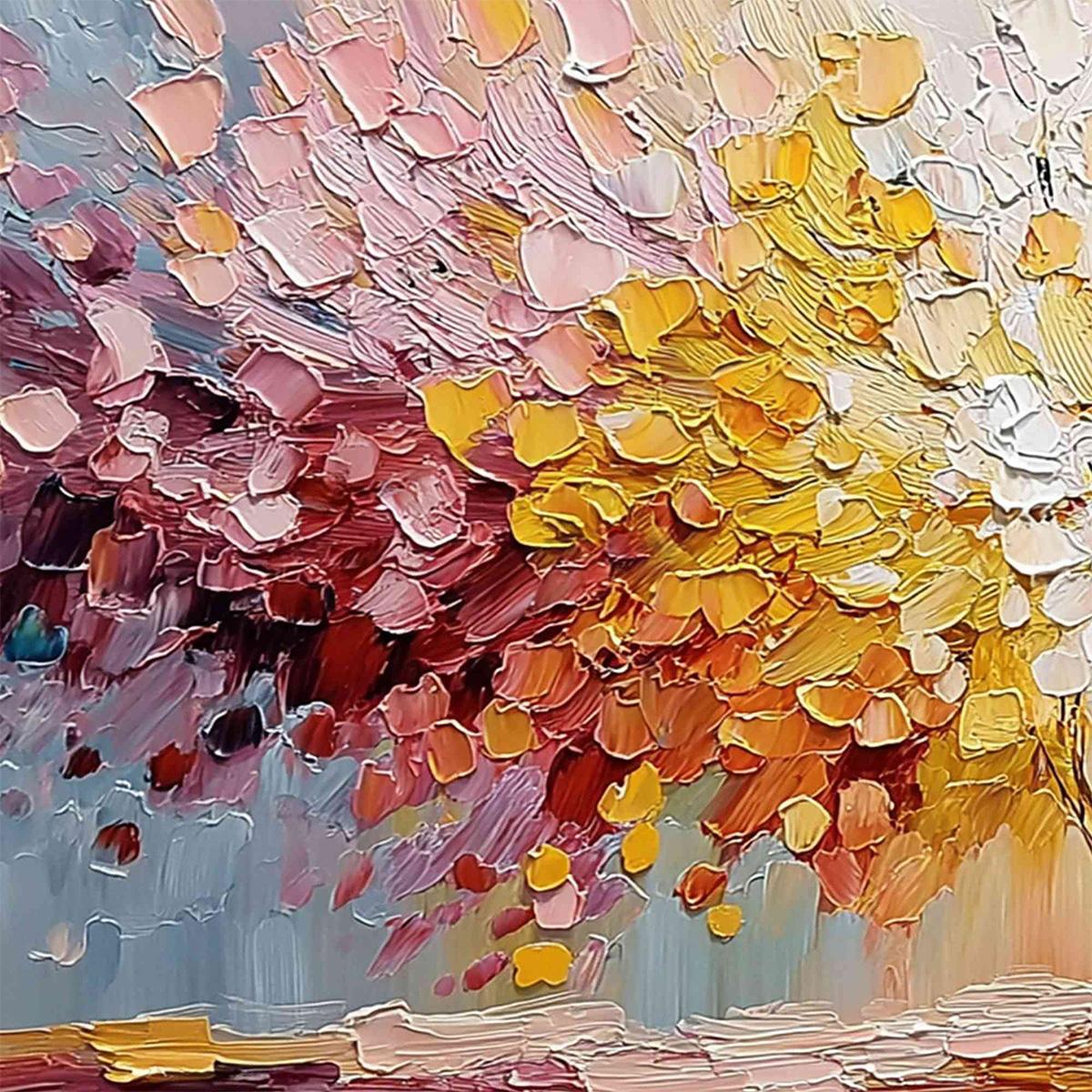 SPECTRUM OF LIFE: Colorful Abstract Tree Impasto Palette Knife Painting - Image 3