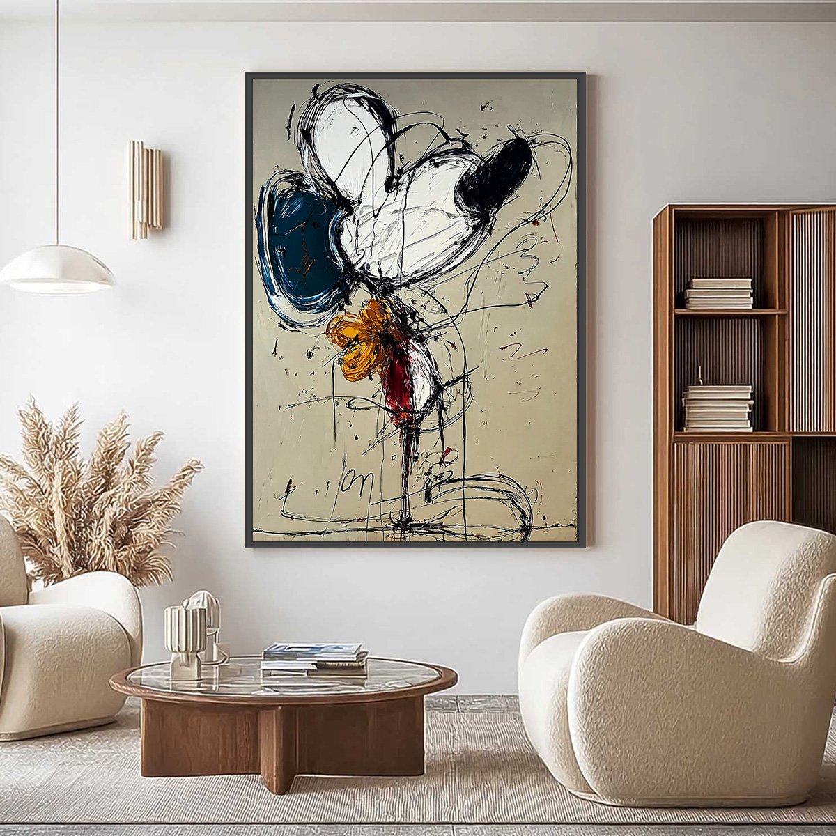 SPONTANEOUS BLOOM: Large Abstract Floral Impasto Oil Painting on Canvas - Image 4