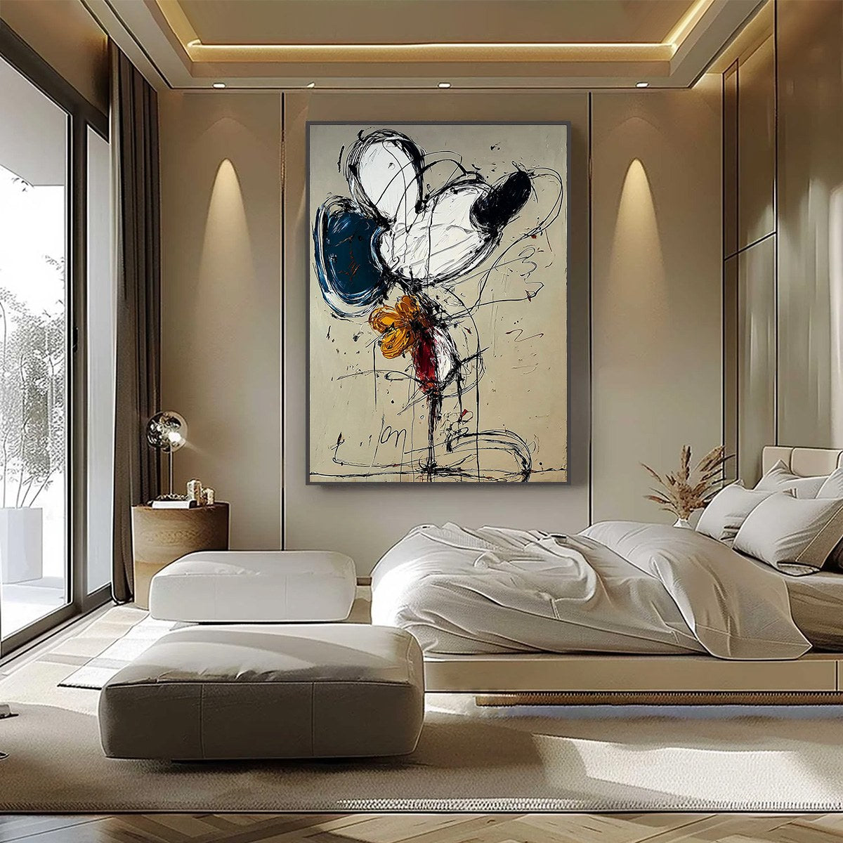 SPONTANEOUS BLOOM: Large Abstract Floral Impasto Oil Painting on Canvas - Image 2