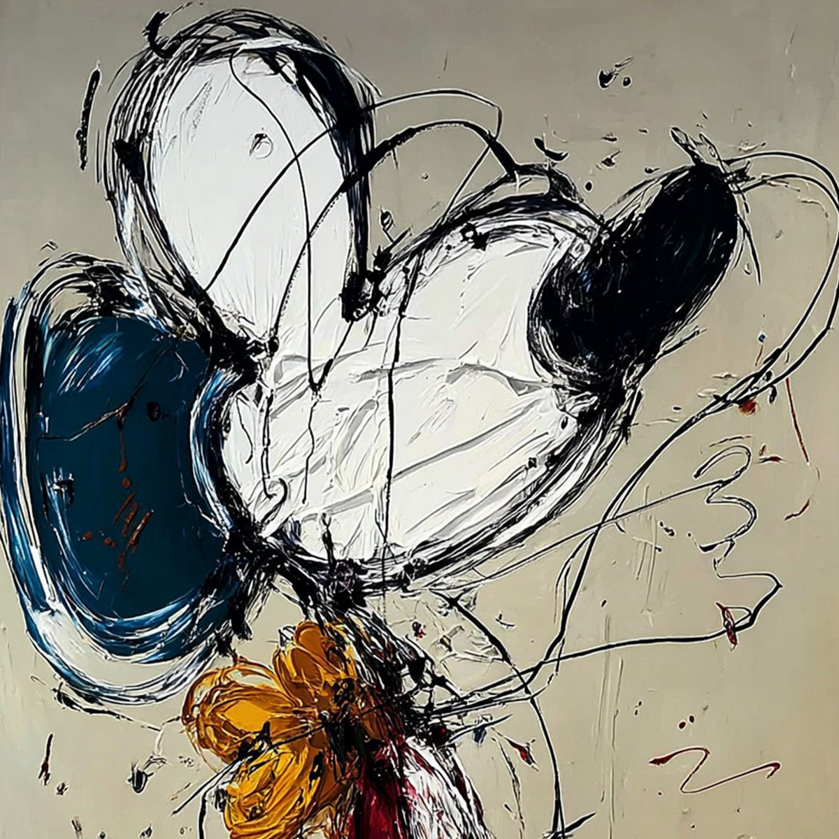 SPONTANEOUS BLOOM: Large Abstract Floral Impasto Oil Painting on Canvas - Image 3