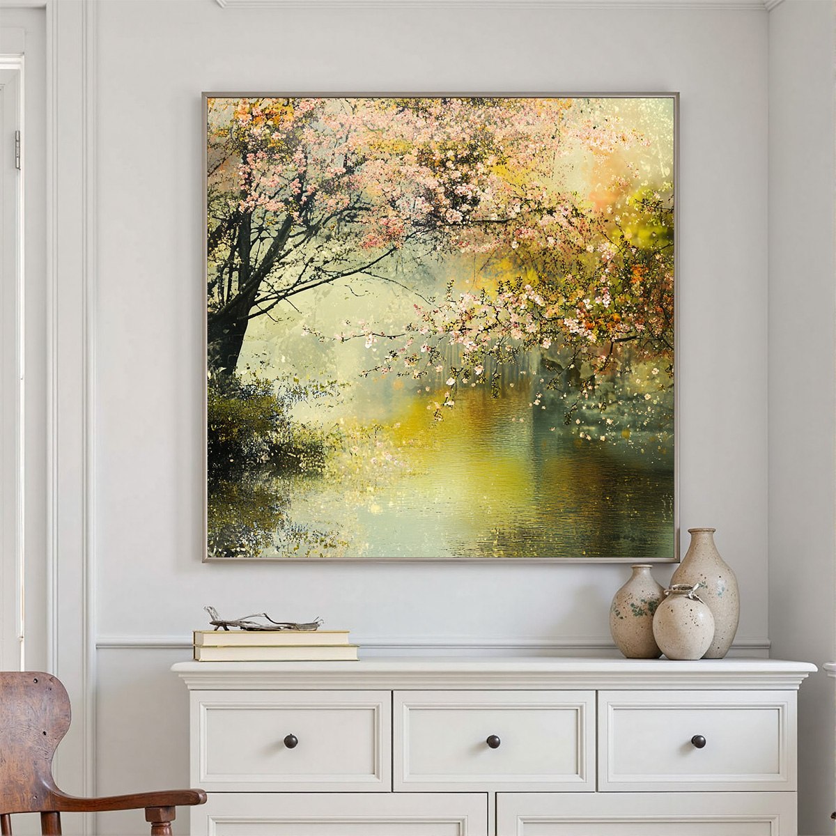 SPRING REVERIE: Impressionist Floral Landscape Oil Painting - Image 7
