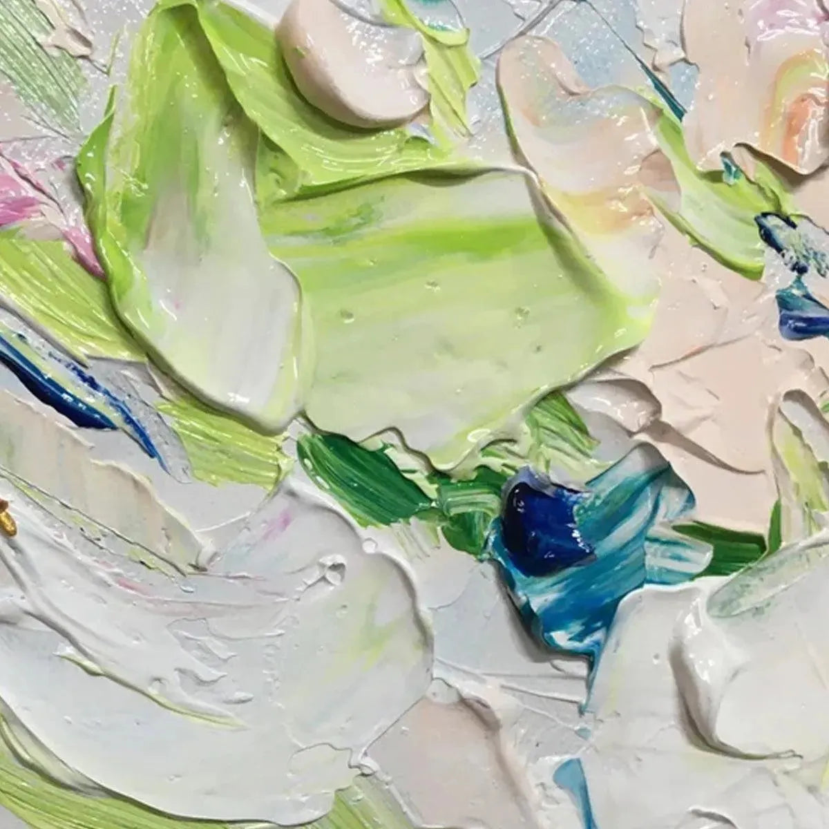SPRING BLOSSOM: Textured Abstract Floral Painting in Light Pastel Colors - Image 9