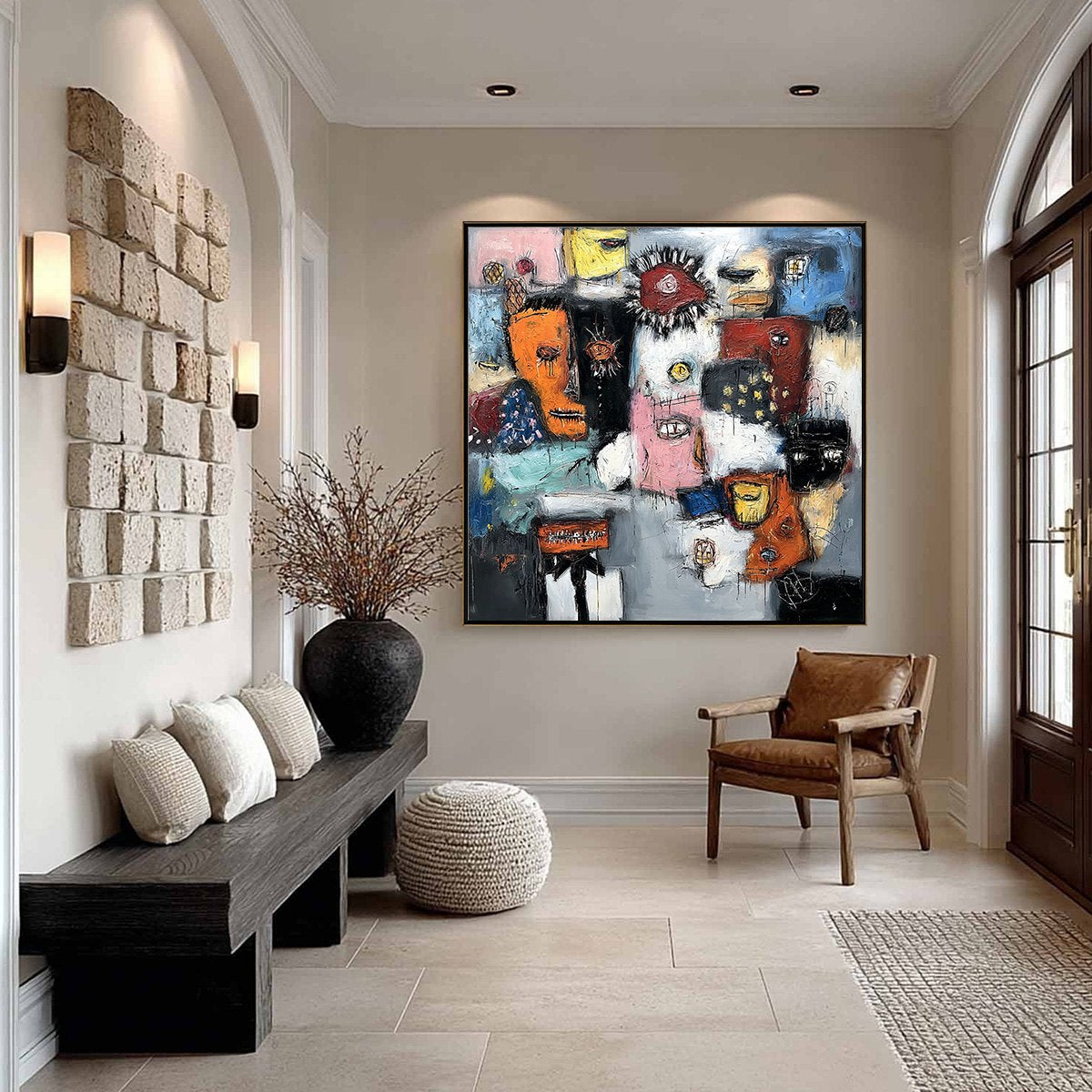 STATIC: Expressive Neo-Expressionist Abstract Faces Painting - Image 6