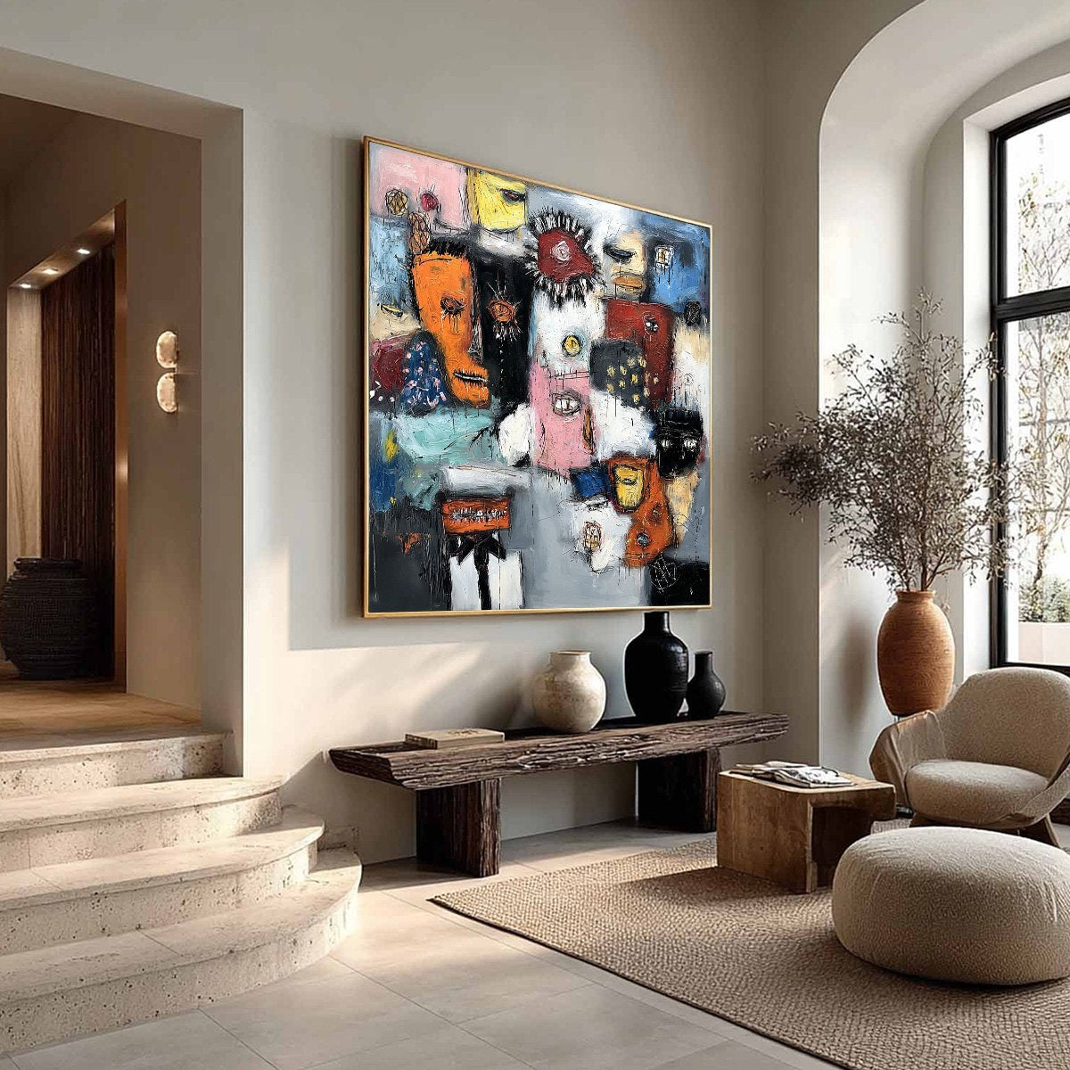 STATIC: Expressive Neo-Expressionist Abstract Faces Painting - Image 8