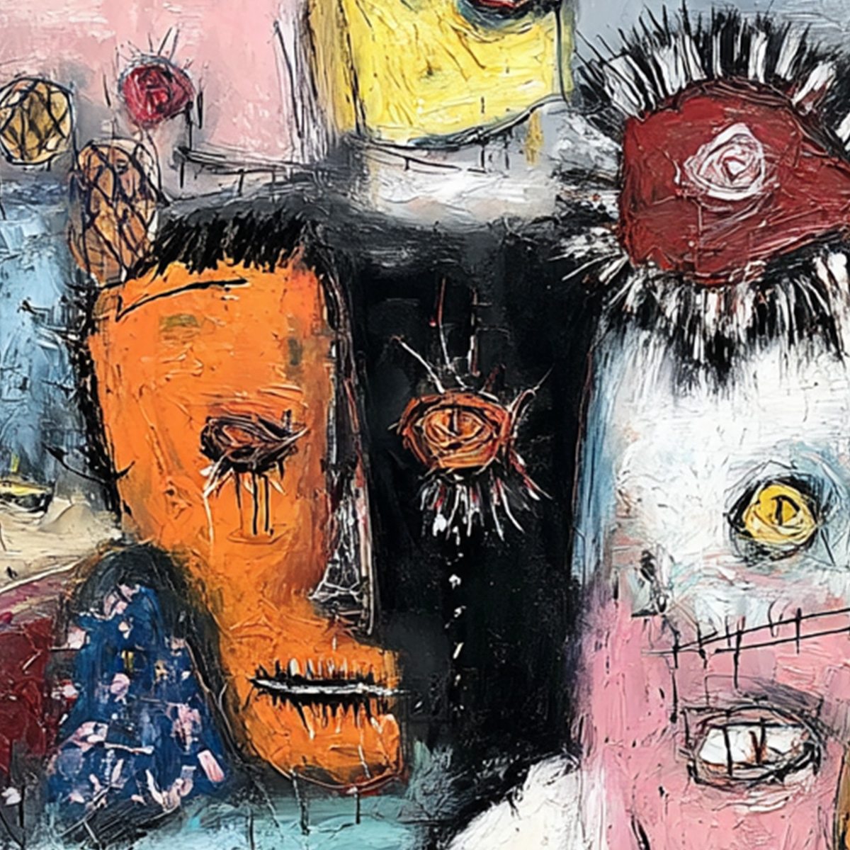 STATIC: Expressive Neo-Expressionist Abstract Faces Painting - Image 5
