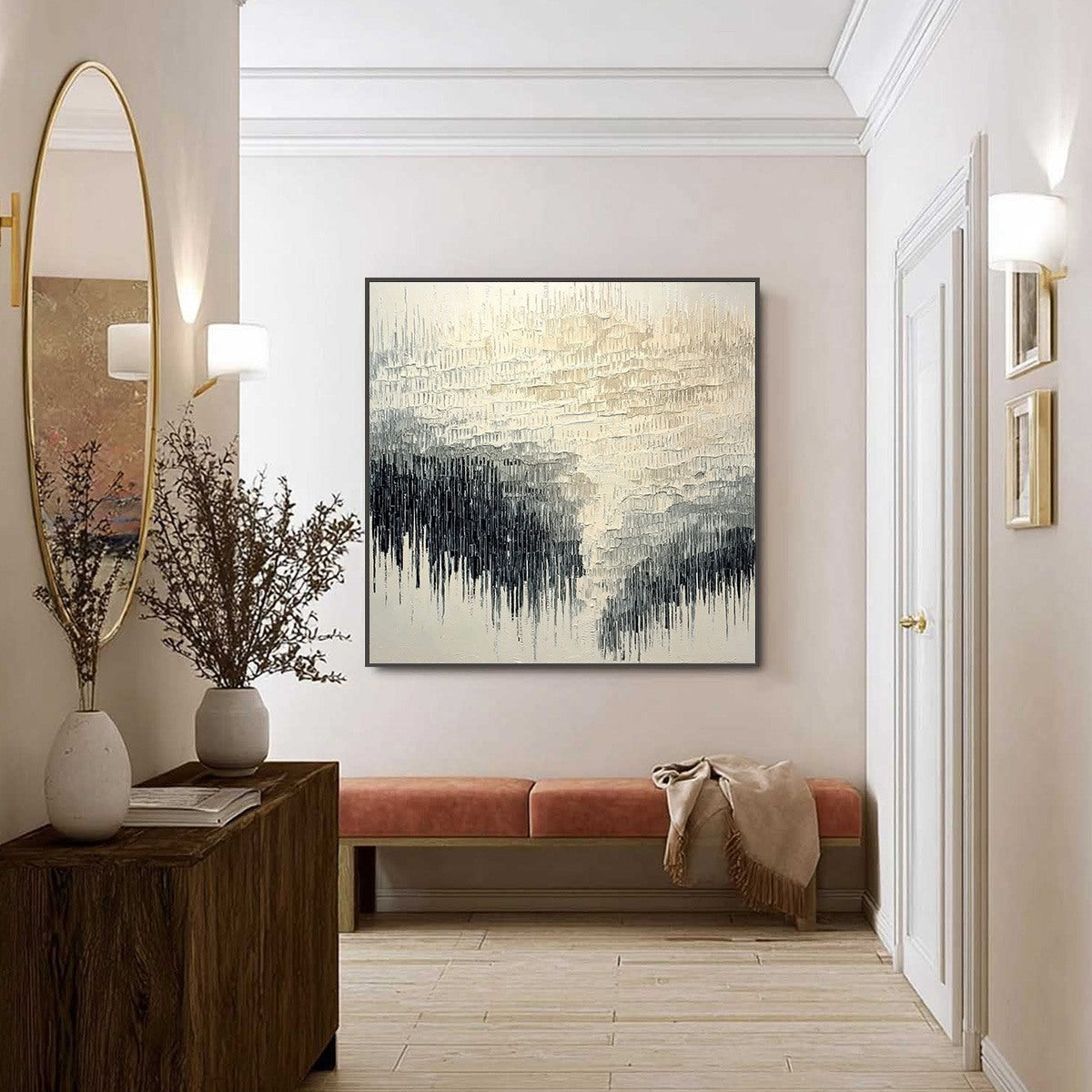 STATIC FLOW: Heavy Texture Wabi Sabi Abstract Painting - Image 6