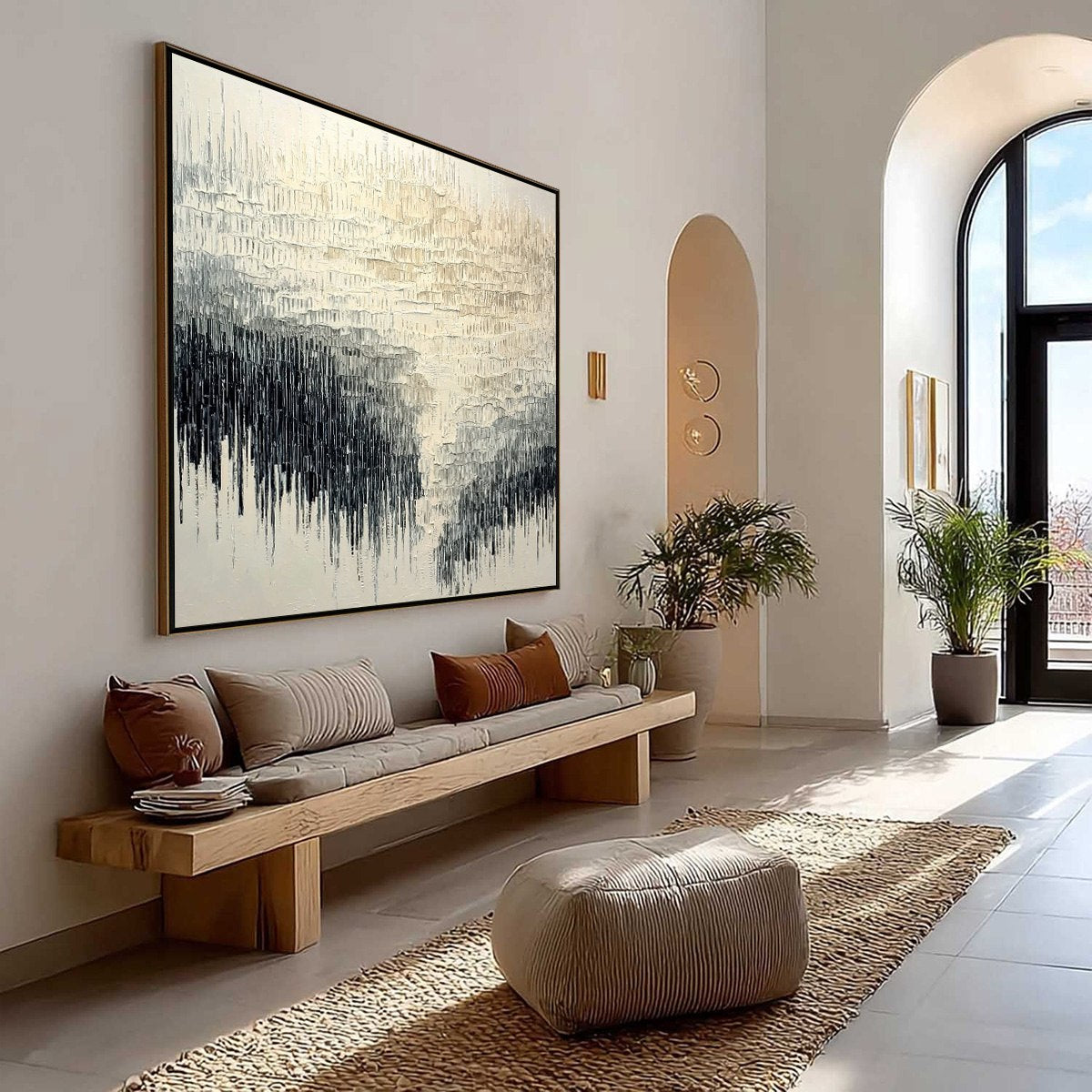 STATIC FLOW: Heavy Texture Wabi Sabi Abstract Painting - Image 7