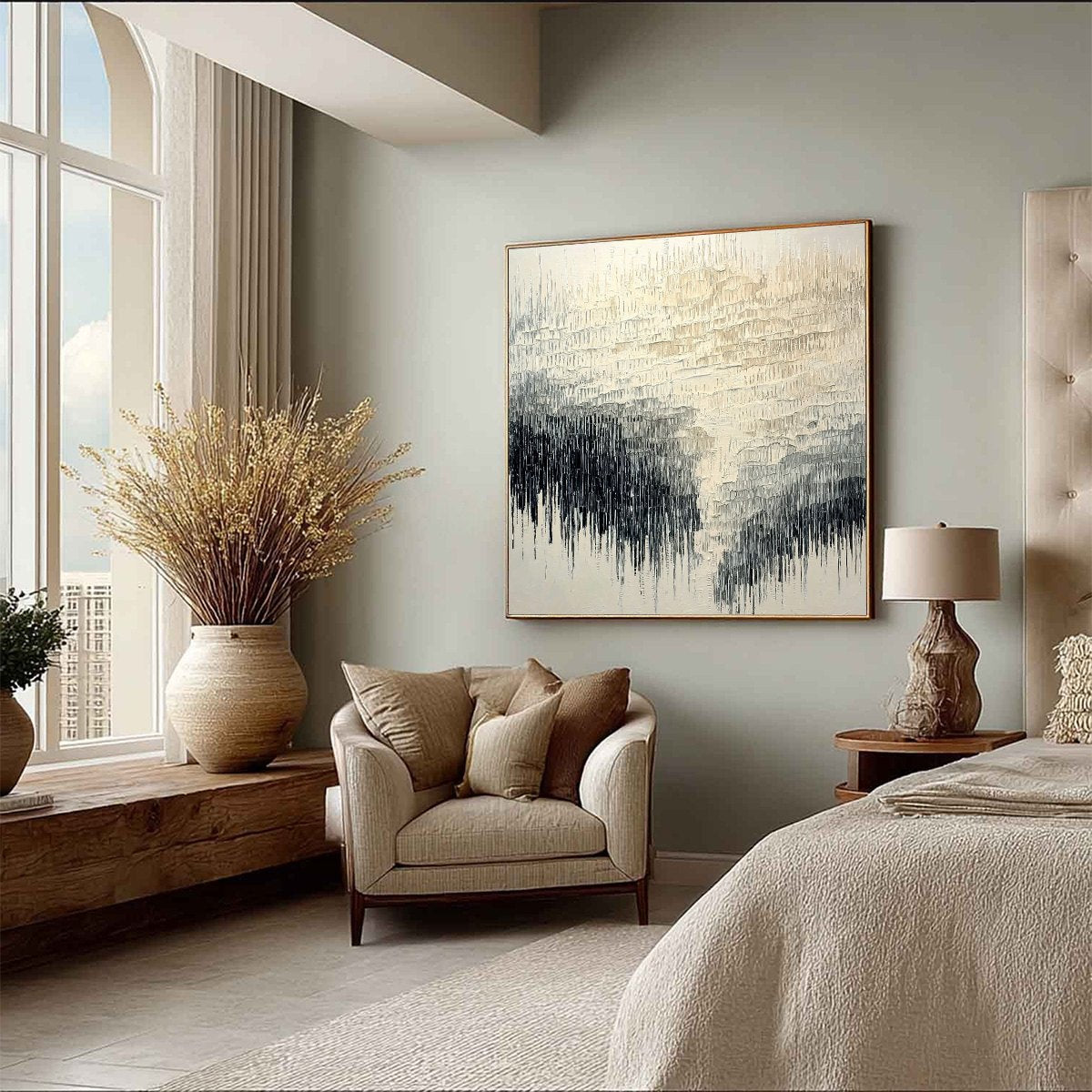 STATIC FLOW: Heavy Texture Wabi Sabi Abstract Painting - Image 8