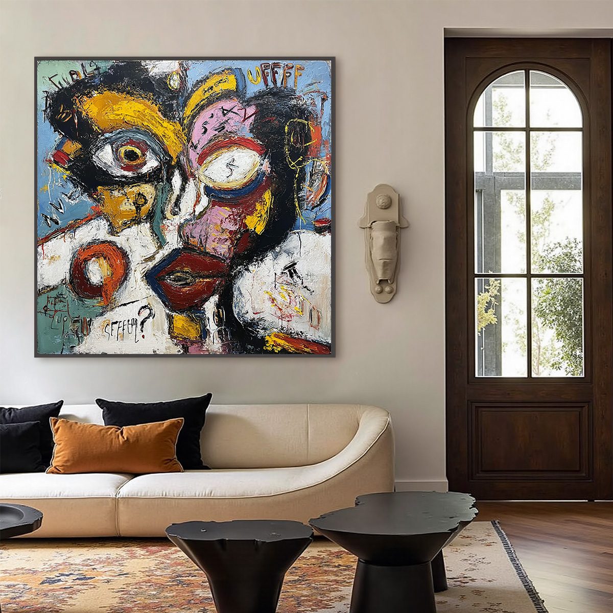 STATIC MIND: Bold Neo-Expressionist Abstract Portrait Painting - Image 6