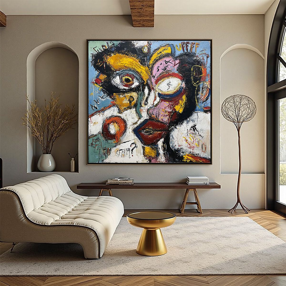 STATIC MIND: Bold Neo-Expressionist Abstract Portrait Painting - Image 2