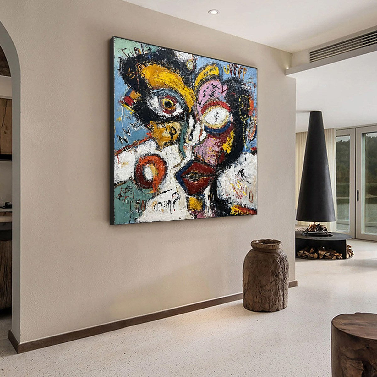 STATIC MIND: Bold Neo-Expressionist Abstract Portrait Painting - Image 7