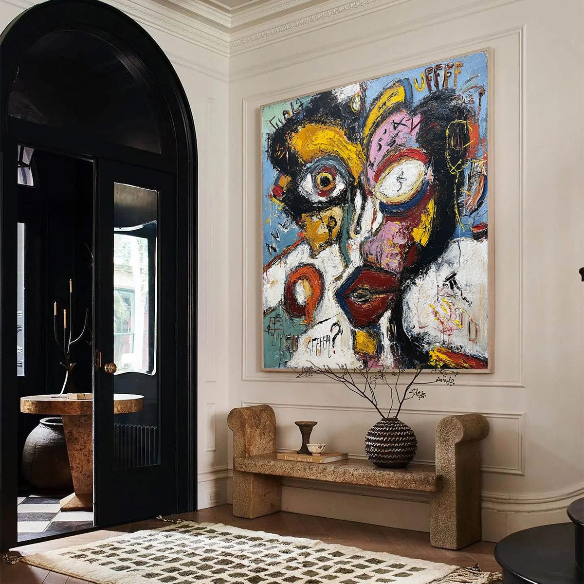 STATIC MIND: Bold Neo-Expressionist Abstract Portrait Painting - Image 8
