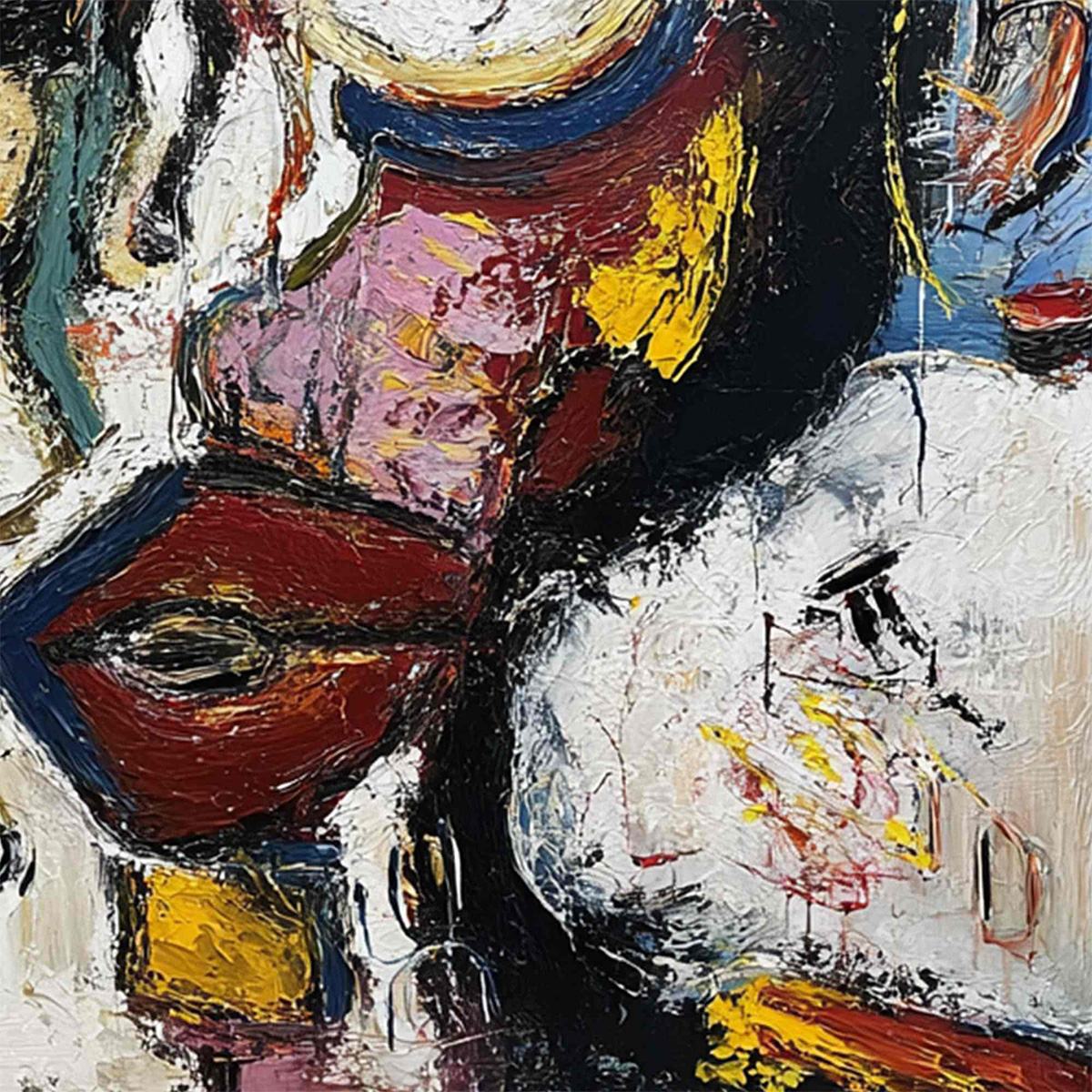 STATIC MIND: Bold Neo-Expressionist Abstract Portrait Painting - Image 5