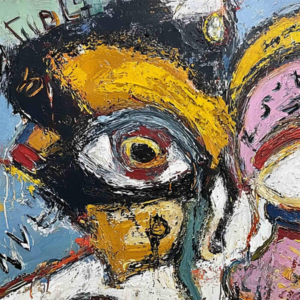 STATIC MIND: Bold Neo-Expressionist Abstract Portrait Painting - Image 3