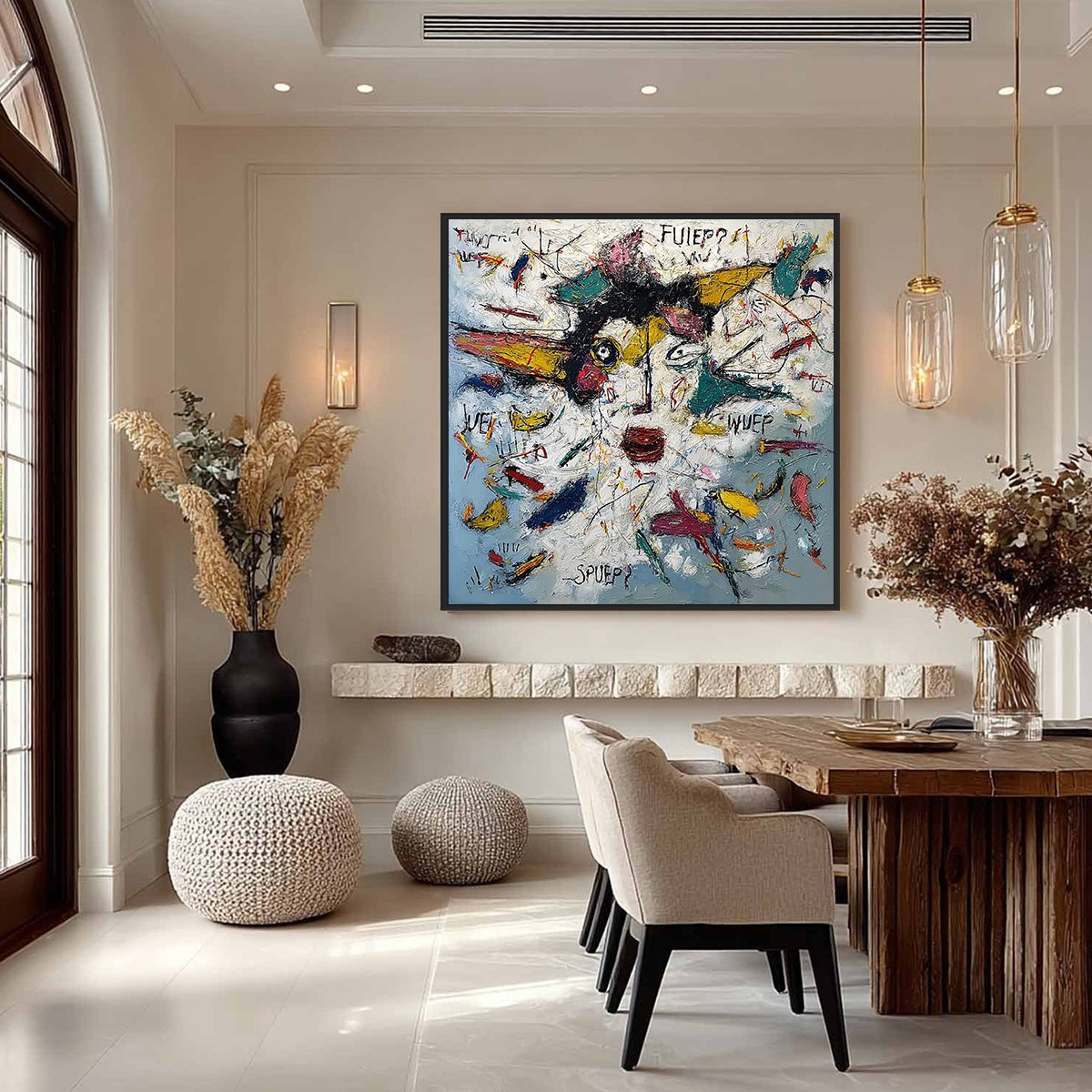 STATIC MIND: Colorful Textured Abstract Expressionist Wall Art - Image 4