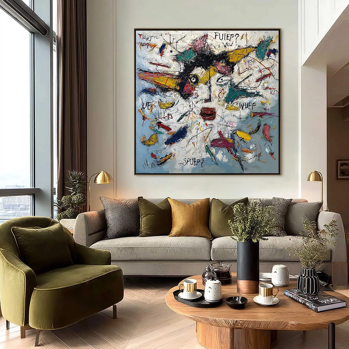 STATIC MIND: Colorful Textured Abstract Expressionist Wall Art - Image 6