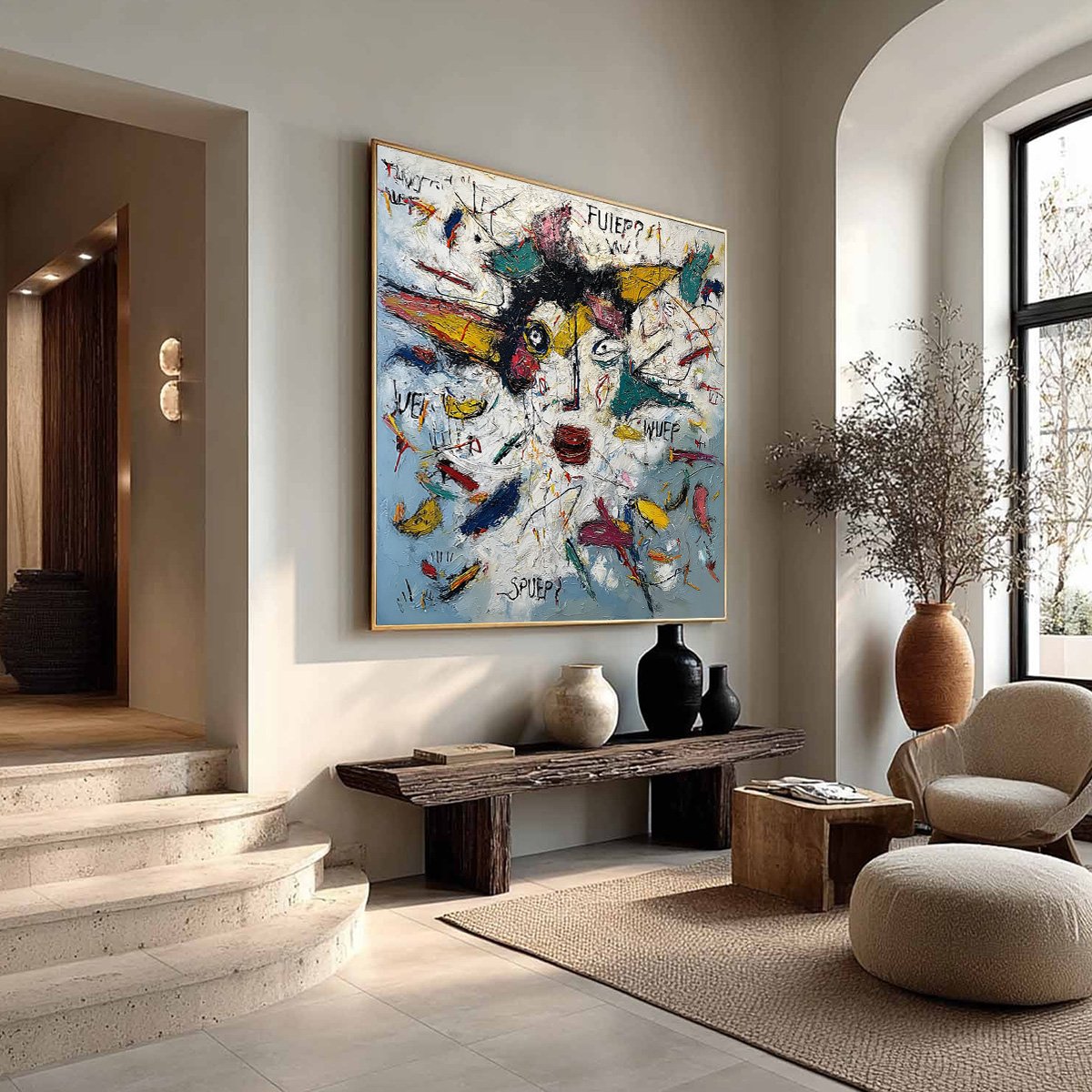 STATIC MIND: Colorful Textured Abstract Expressionist Wall Art - Image 8