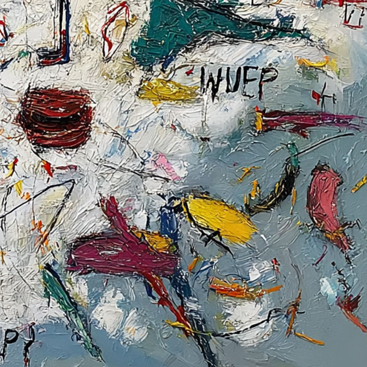 STATIC MIND: Colorful Textured Abstract Expressionist Wall Art - Image 5