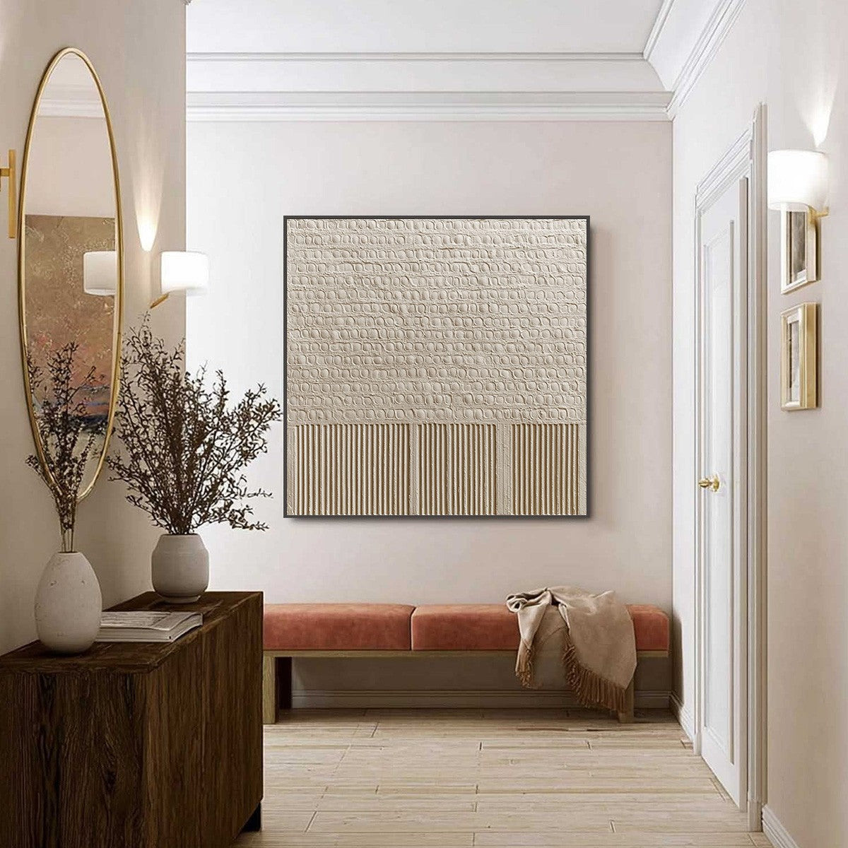 STONE TABLET: Textured Wabi Sabi Minimalist Abstract Painting - Image 6