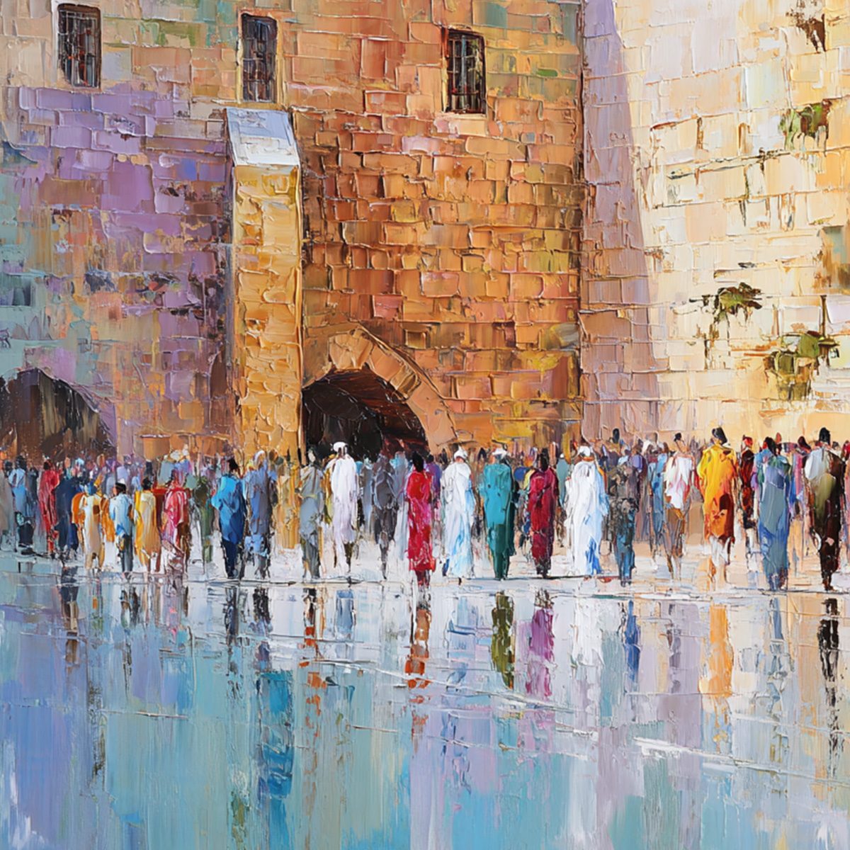 STONES OF REVERENCE: Textured Palette Knife Painting of a Historic Pilgrimage - Image 5