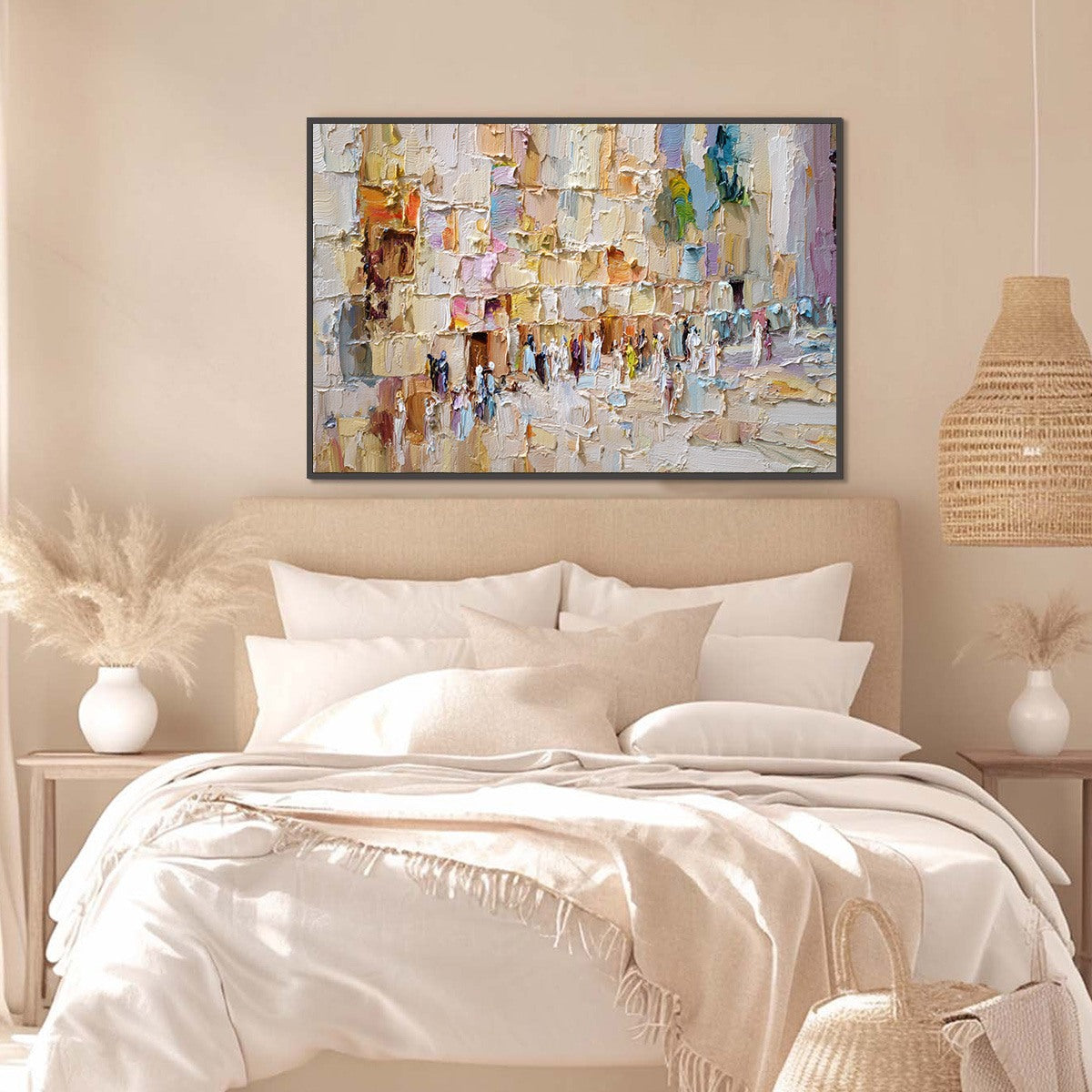 STONES OF SOLACE: Textured Impasto Painting of an Ancient Cityscape - Image 5