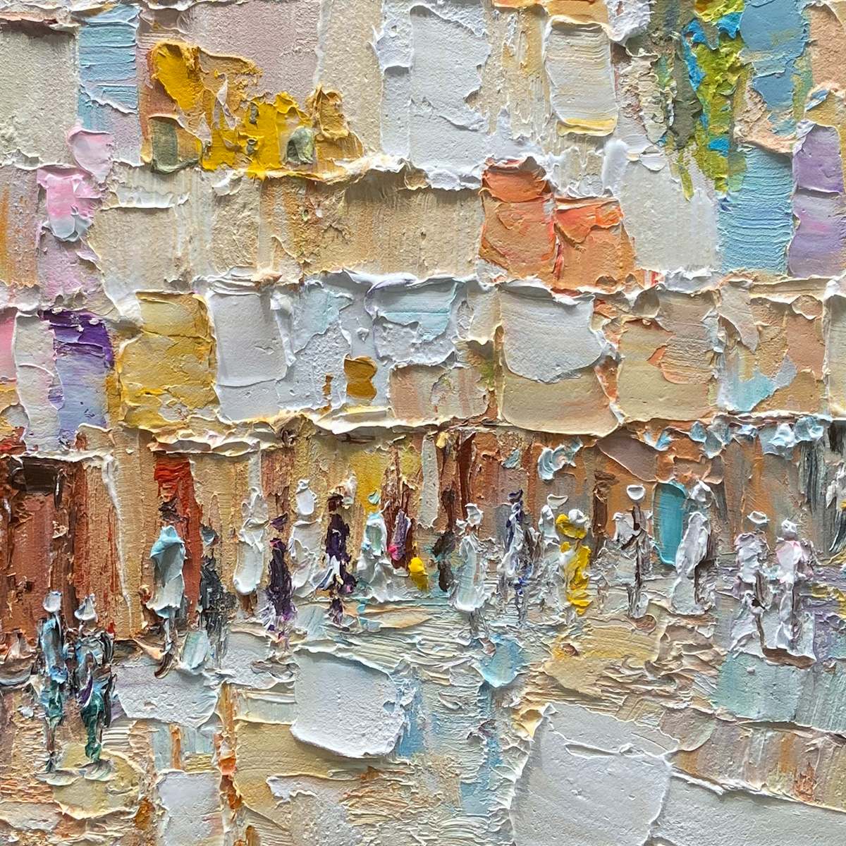 STONES OF SOLACE: Textured Impasto Painting of an Ancient Cityscape - Image 4