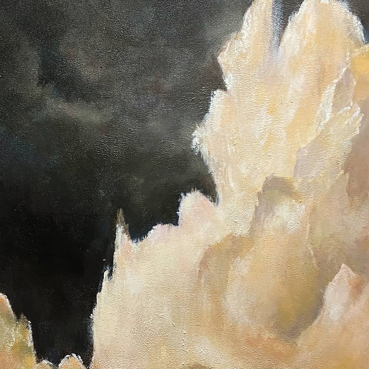 STORMY SKIES: Textured Cloudscape Painting, Vertical Wall Art - Image 3