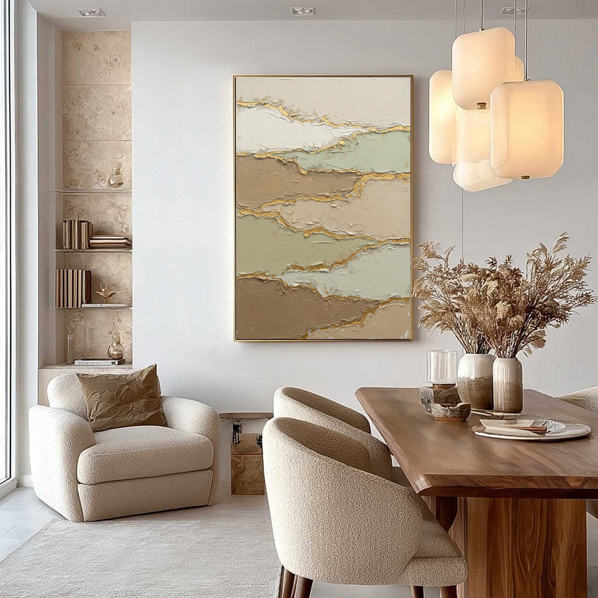 STRATA: Textured Wabi Sabi Abstract Landscape Painting - Image 6