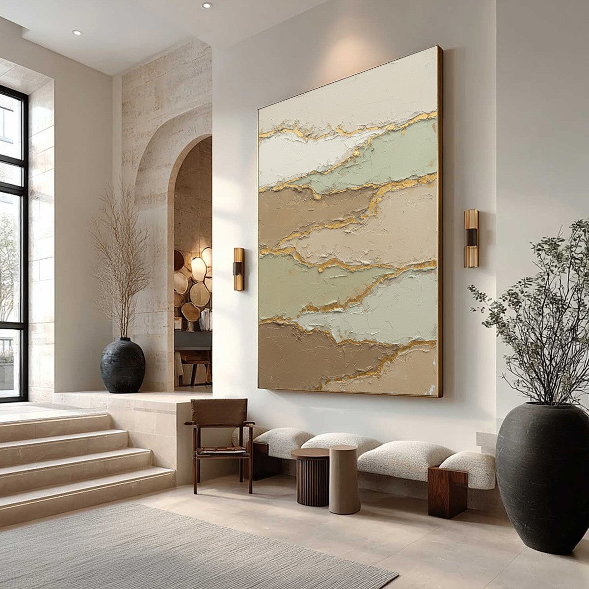 STRATA: Textured Wabi Sabi Abstract Landscape Painting - Image 7