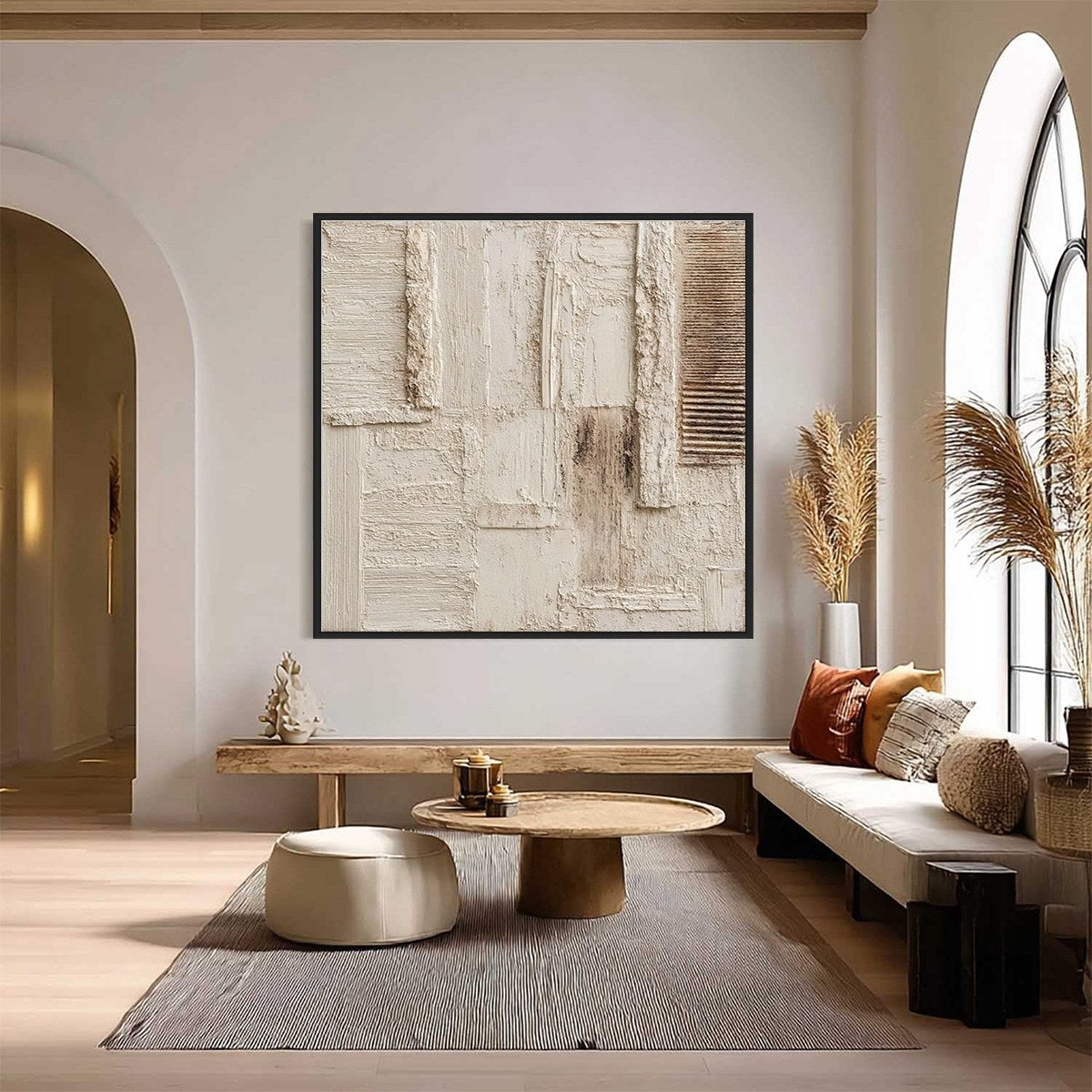 STRATA: Textured Wabi Sabi Abstract Painting in Neutral Tones - Image 2