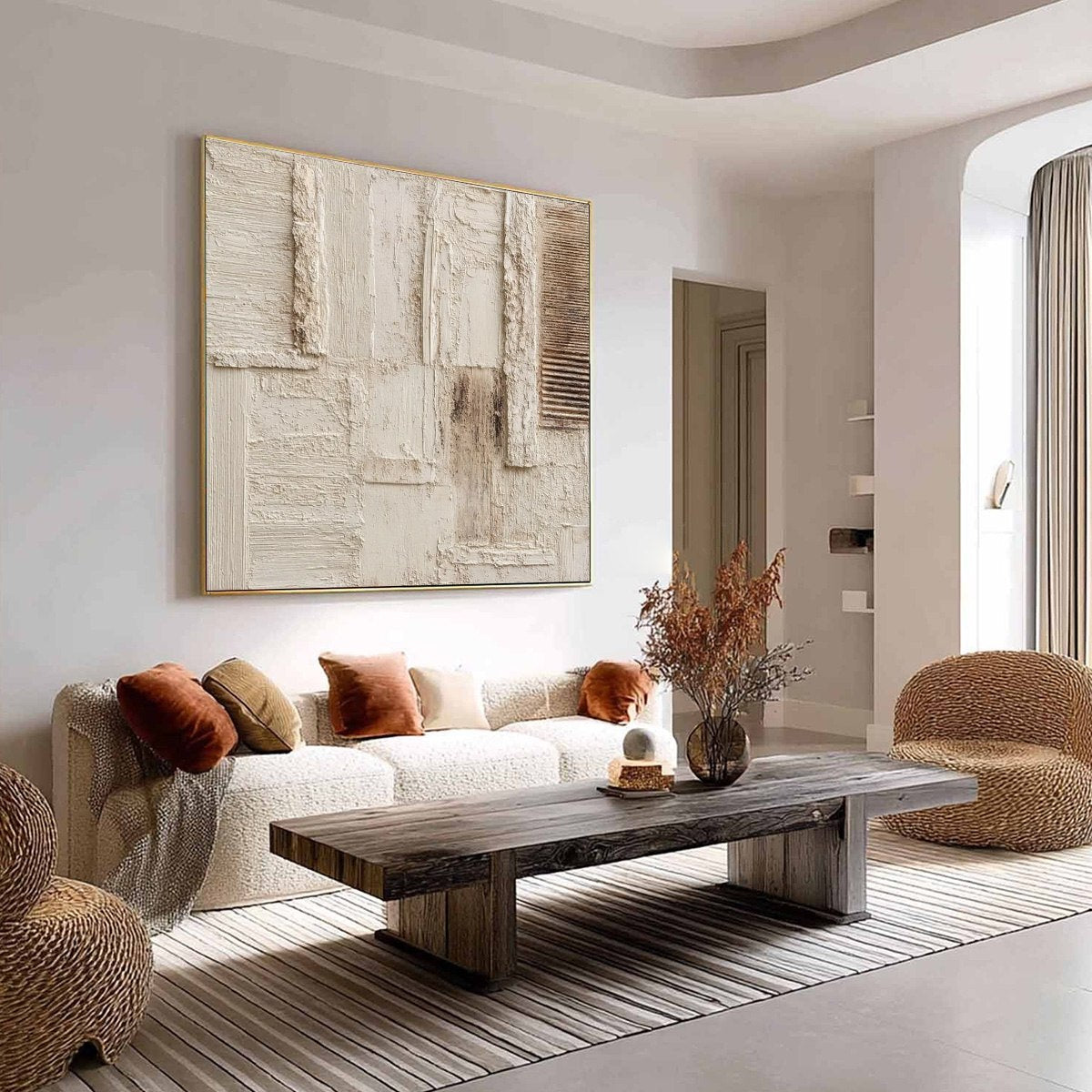 STRATA: Textured Wabi Sabi Abstract Painting in Neutral Tones - Image 8