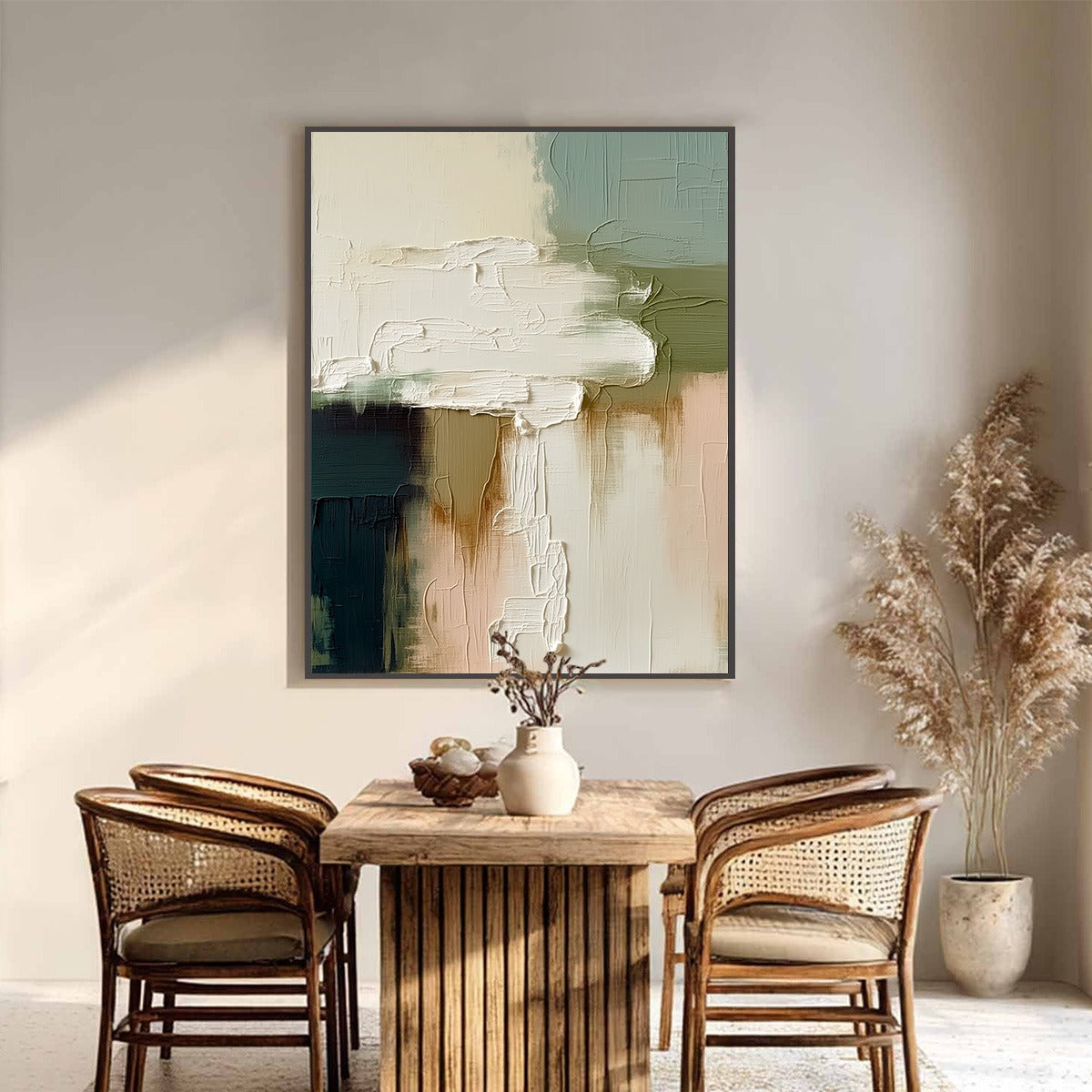 STRATA: Textured Wabi Sabi Style Abstract Impasto Painting - Image 2